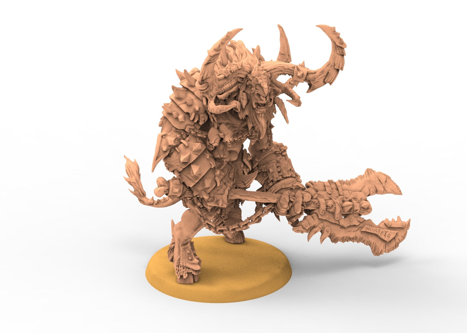 Beastmen - Squad of Demolisher Minotaurs Beastmen warriors of Chaos - Clay Beast Creation