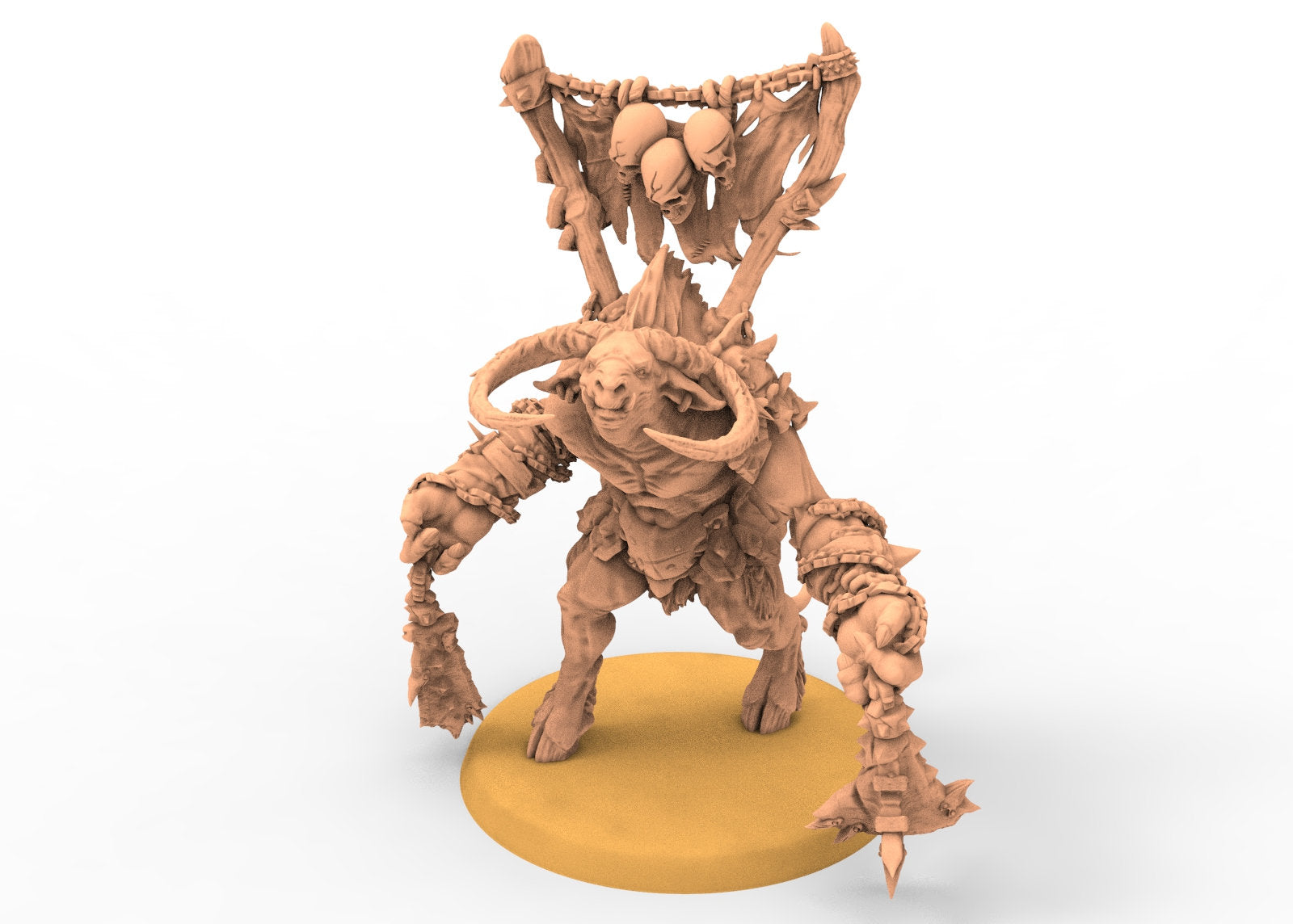 Beastmen - Squad of Demolisher Minotaurs Beastmen warriors of Chaos - Clay Beast Creation