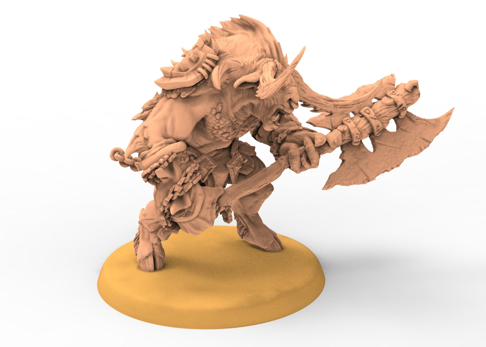 Beastmen - Squad of Demolisher Minotaurs Beastmen warriors of Chaos - Clay Beast Creation