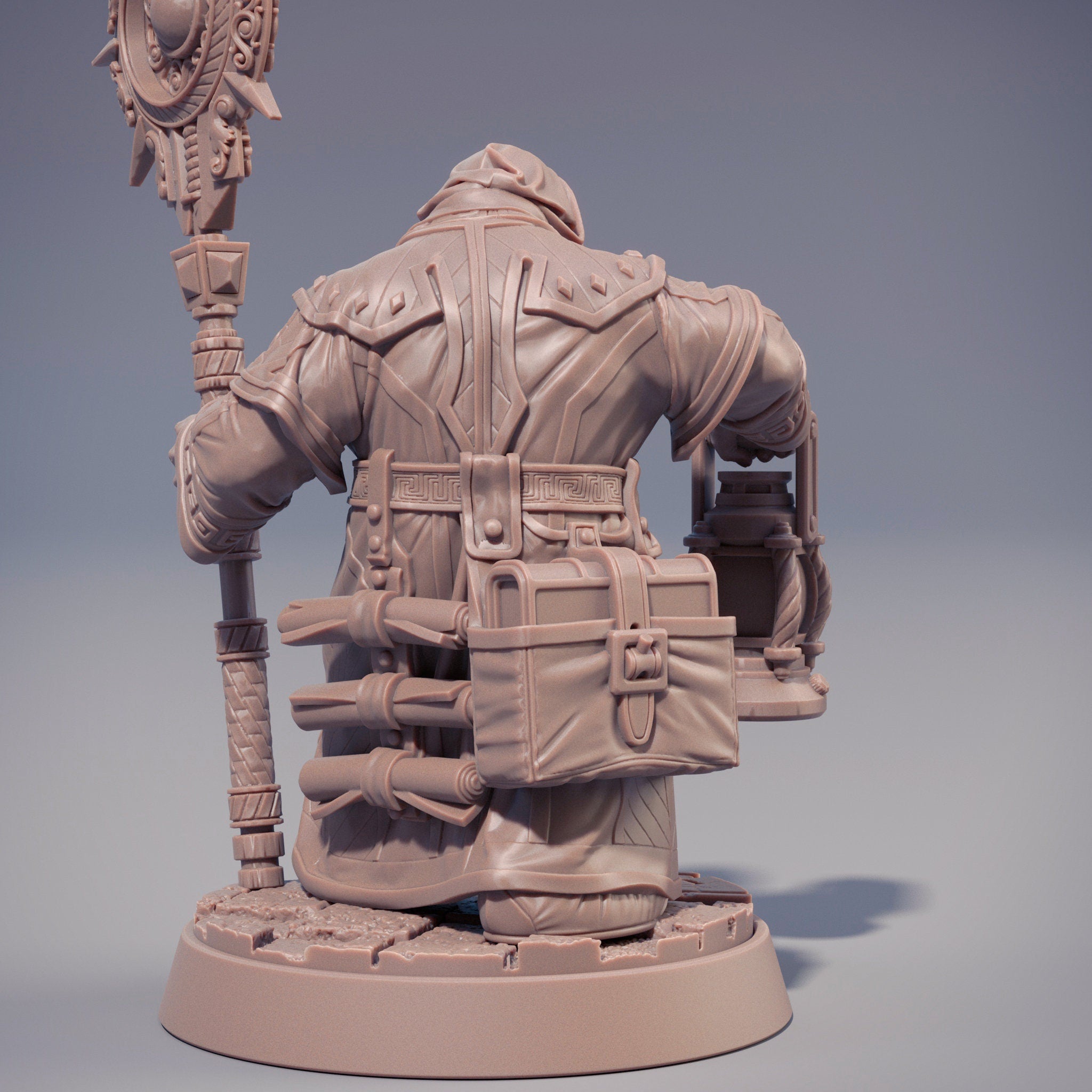 Dwarves - Dwarf Cleric with Lantern and Staff - Draugmaster Slee, The Dwarfs of The Dark Deep, daybreak miniatures, for Wargames and DND