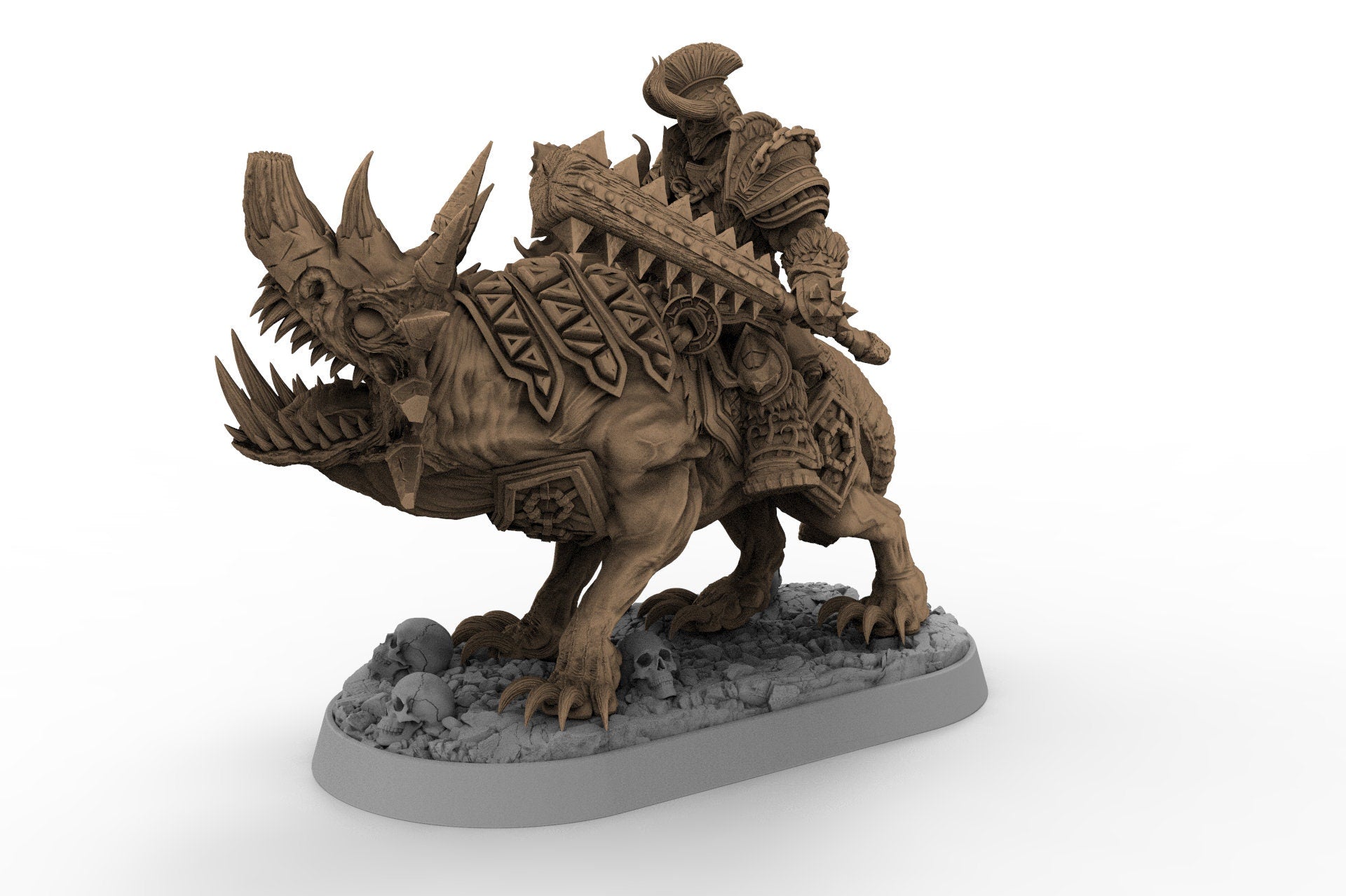 Chasseurs sauvages - Mattias von Derwent sur Horned Wolf, The Order of Greybone, miniatures de l'aube