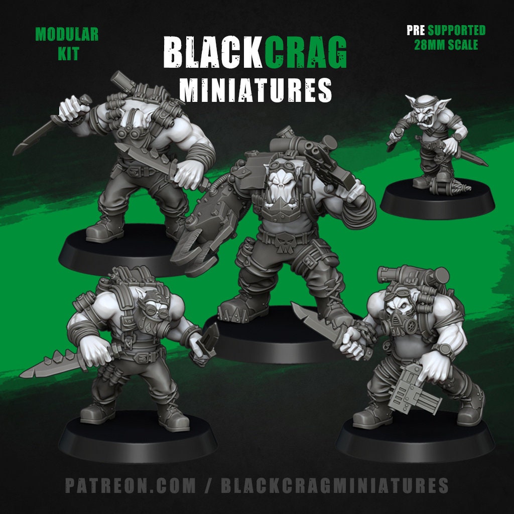Green Skin - Orc Special Forces Modular Kit - Malicious Minis