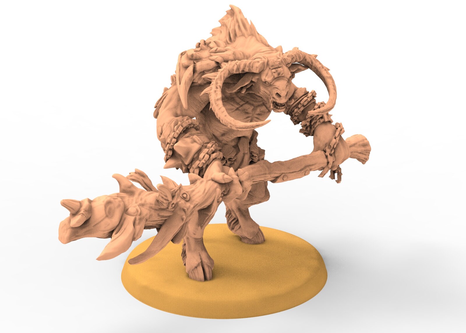 Beastmen - Squad of Demolisher Minotaurs Beastmen warriors of Chaos - Clay Beast Creation