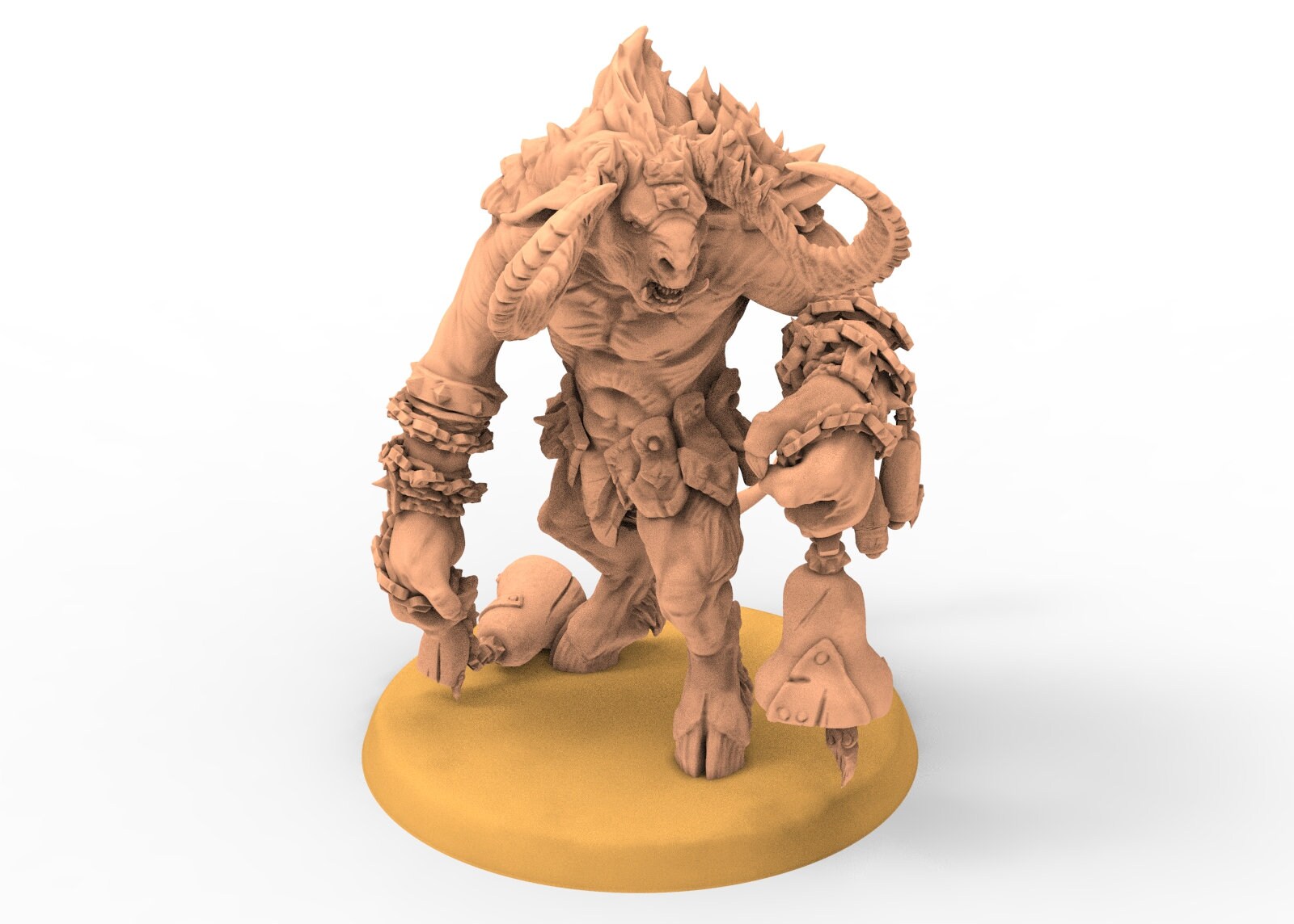Beastmen - Squad of Demolisher Minotaurs Beastmen warriors of Chaos - Clay Beast Creation