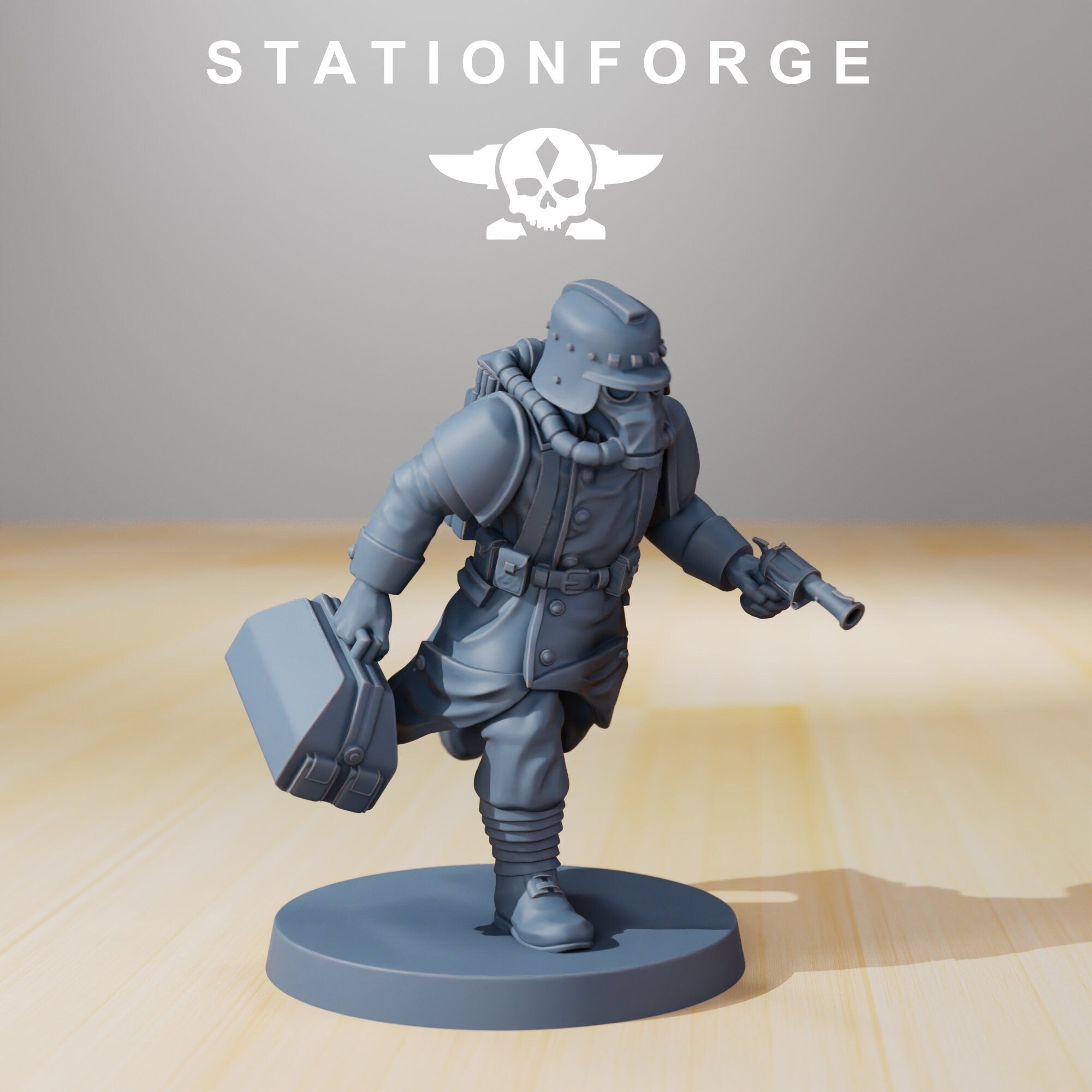 GrimGuard - Supporters, mechanized infantry, post apocalyptic empire, usable for tabletop wargame.