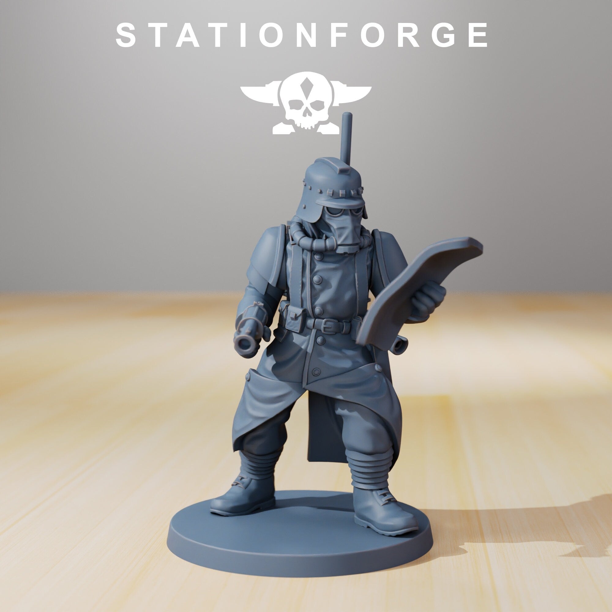 GrimGuard - Supporters, mechanized infantry, post apocalyptic empire, usable for tabletop wargame.