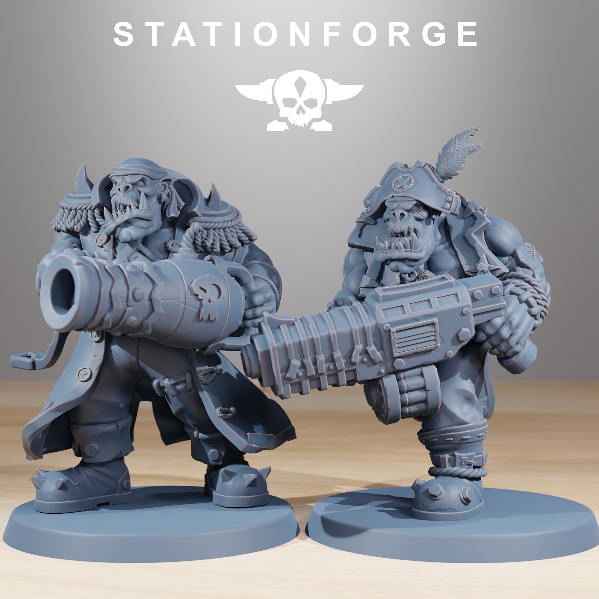Green Skin - Orkaz Pirates, post apocalyptic empire, usable for tabletop wargame.