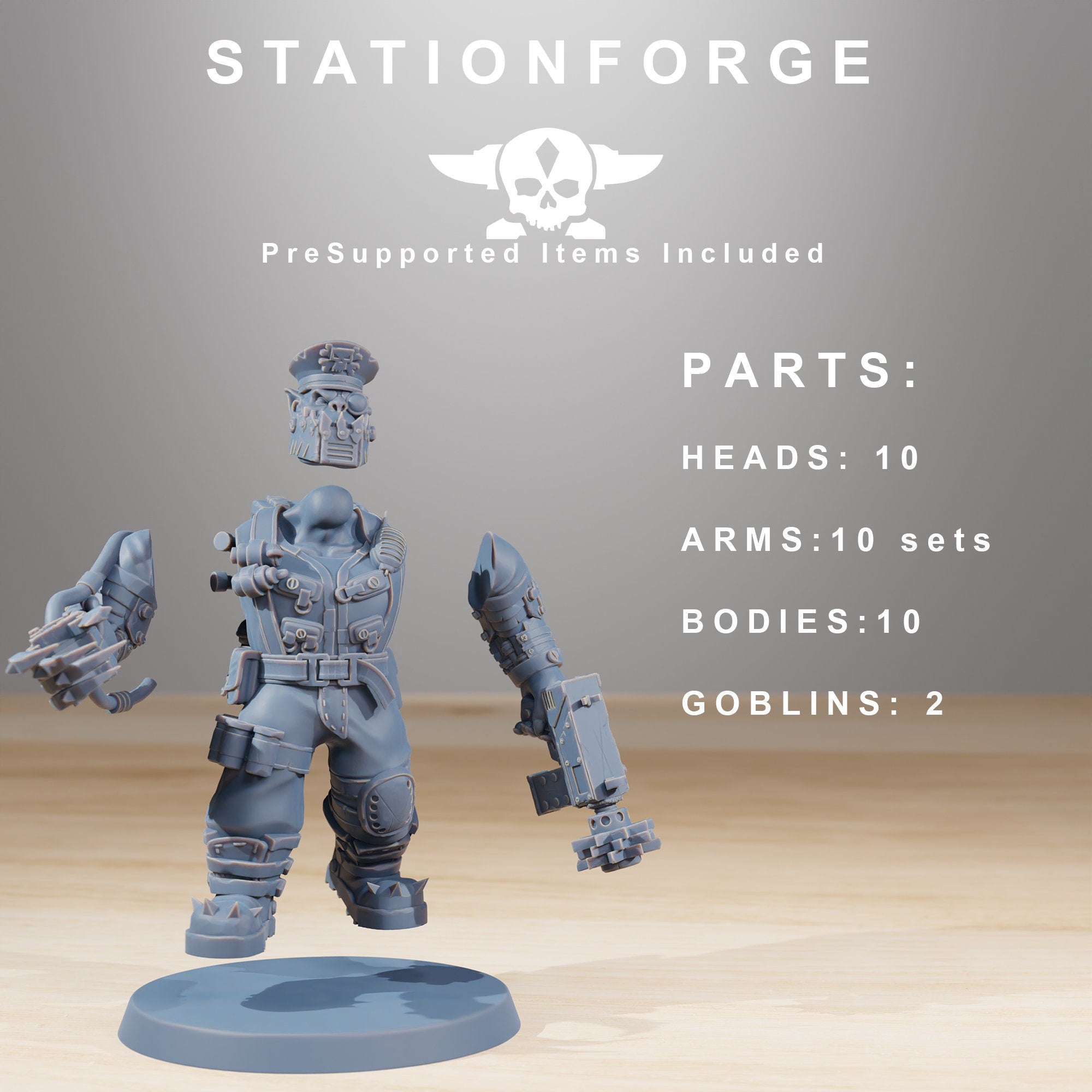 Green Skin - Orkaz Skillers, post apocalyptic empire, usable for tabletop wargame.