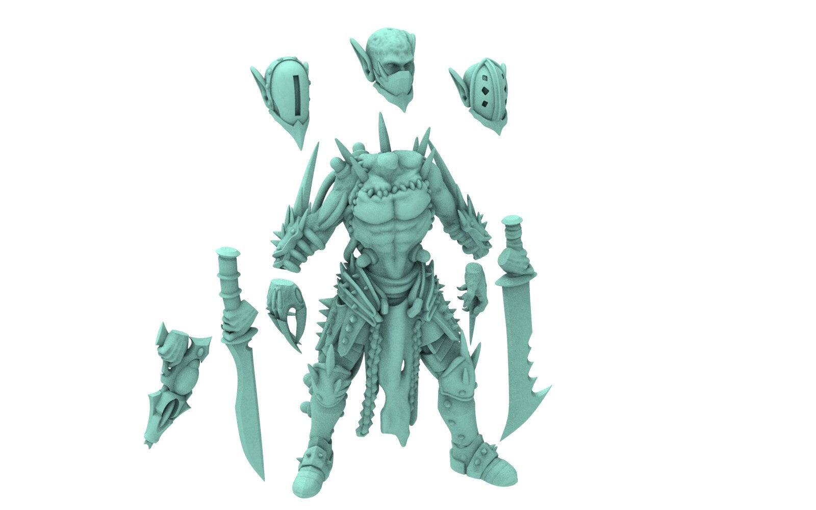 Dark city - Torture Bundle warriors Army Dark elves raiders eldar drow, 450pts Modular convertible 3D printed miniatures