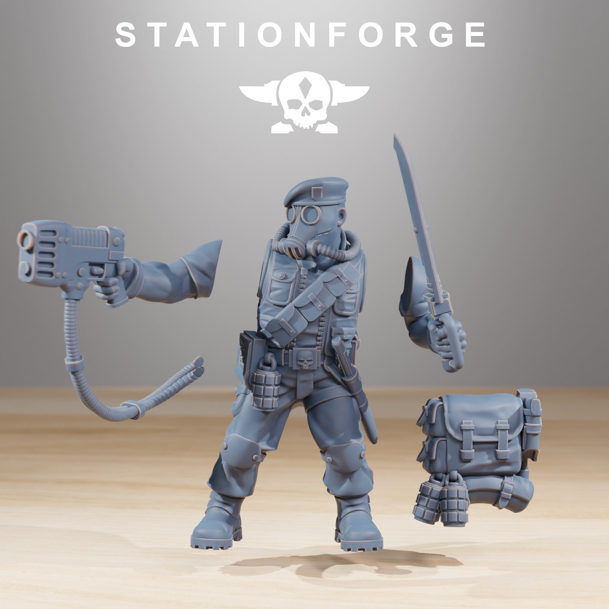 GrimGuard - Jungle Fighters, mechanized infantry, post apocalyptic empire, usable for tabletop wargame.