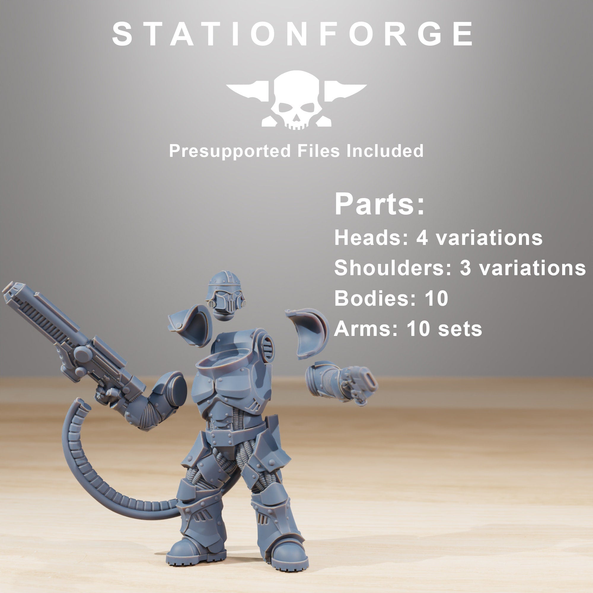 Socratis - Exterminators, mechanized infantry, post apocalyptic empire, usable for tabletop wargame.