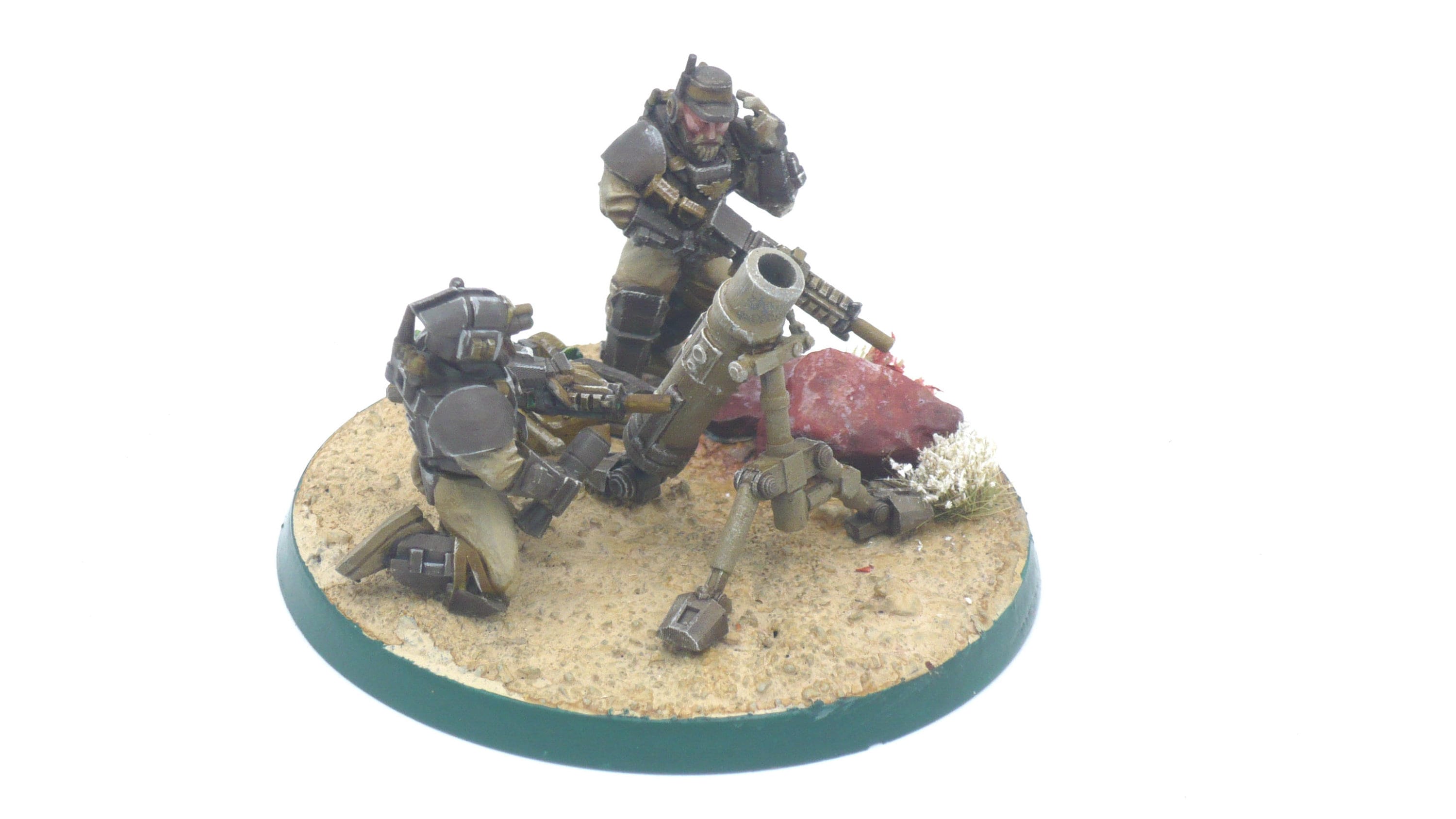 Imperial Army - Lanscannon, Heavy Support Weapons, infantry, post apocalyptic empire, modular miniatures usable for tabletop wargame.