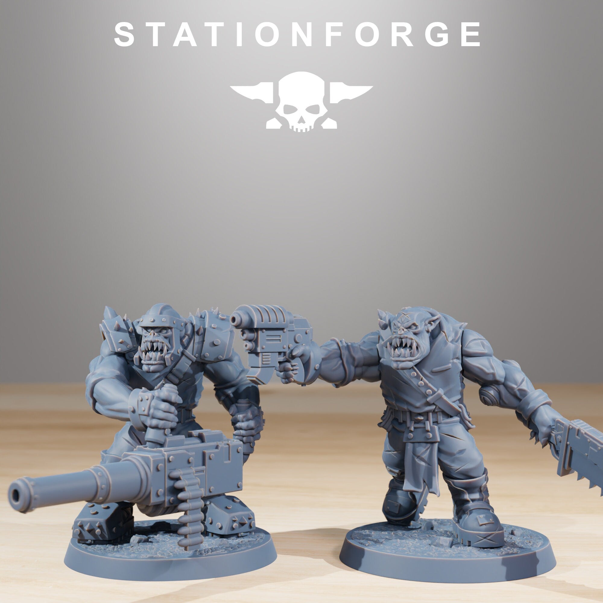 Green Skin - BOSS Orkaz Infantry, post apocalyptic empire, usable for tabletop wargame.