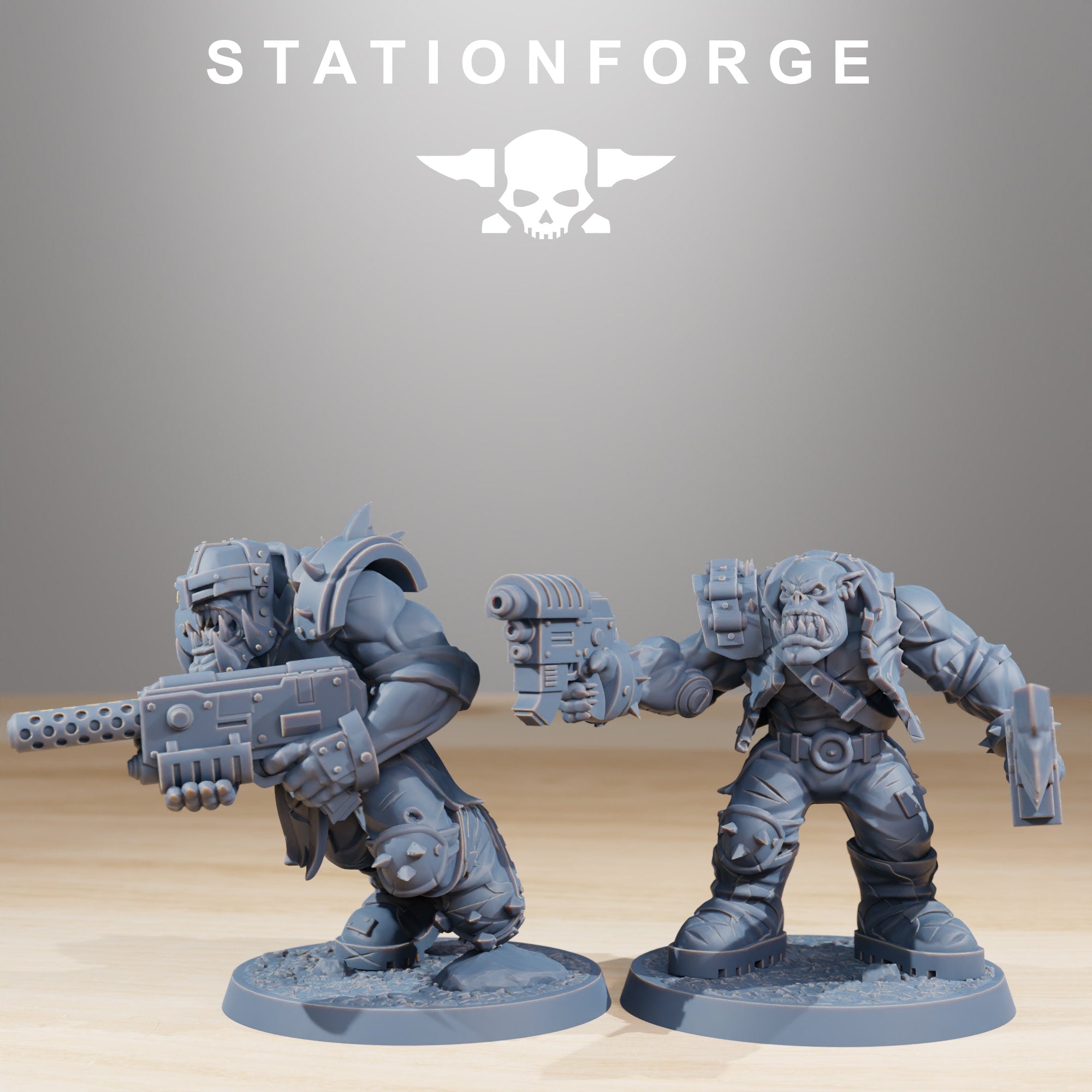 Green Skin - Orkaz Infantry, post apocalyptic empire, usable for tabletop wargame.