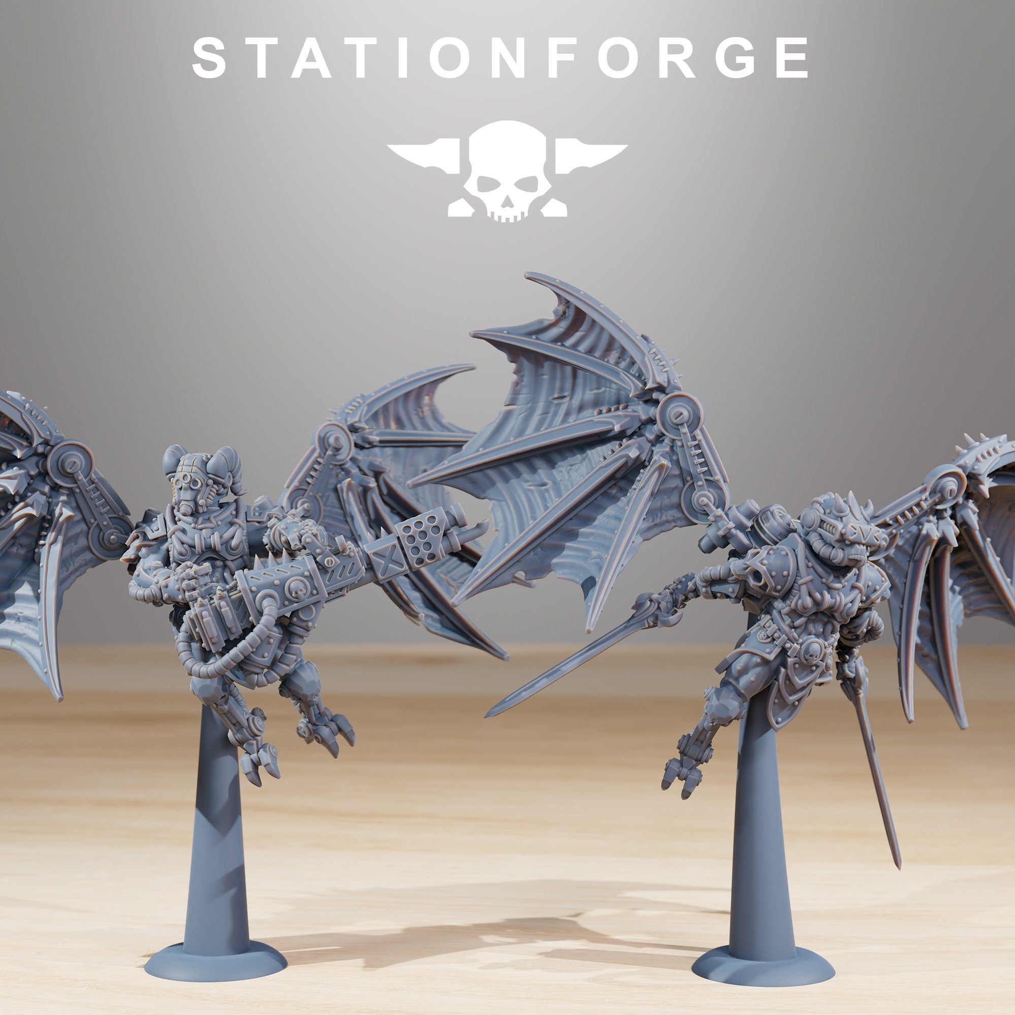 Scavenger Pythonicus Flyers, infanterie mécanisée, empire post apocalyptique, utilisable pour tabletop wargame.