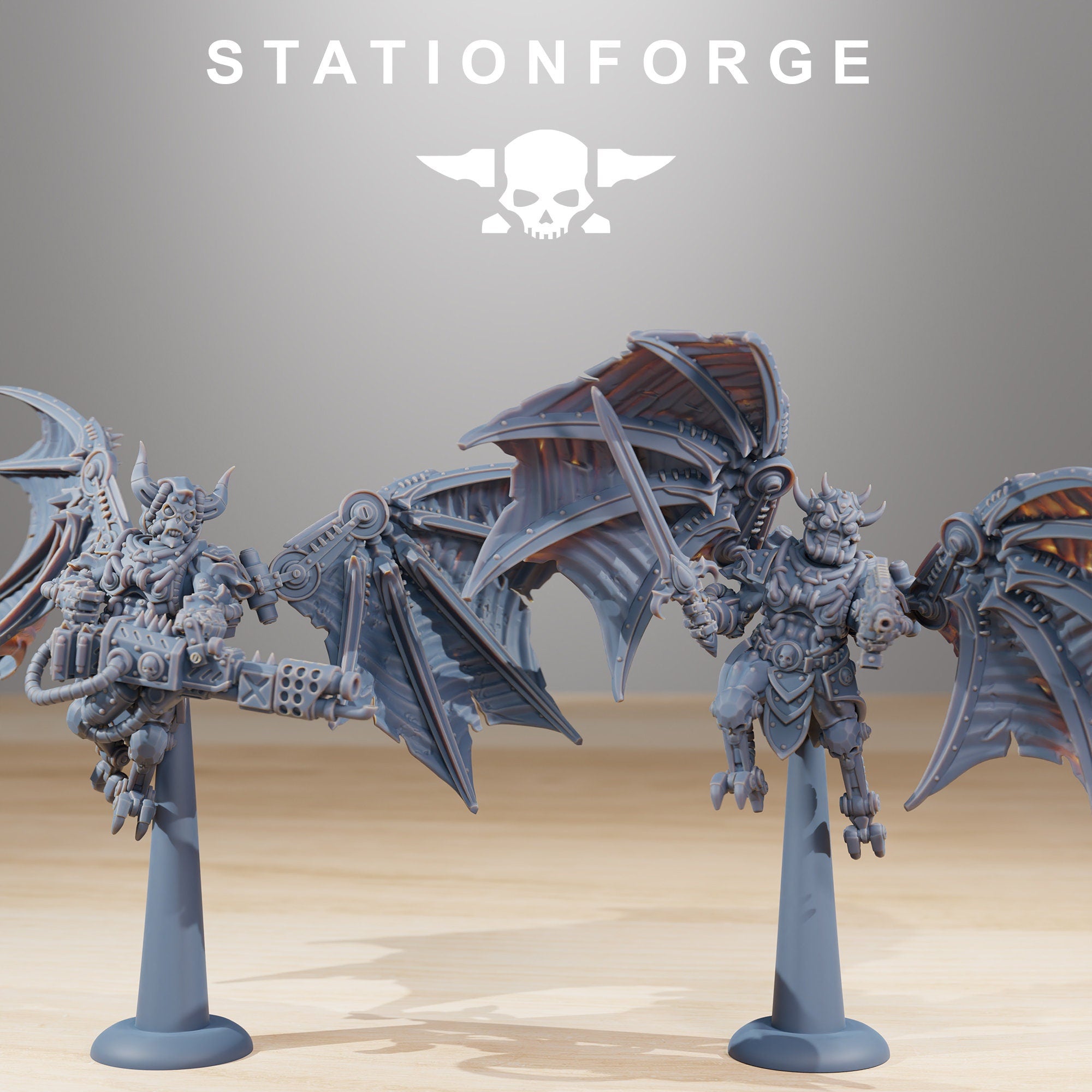 Scavenger Pythonicus Flyers, infanterie mécanisée, empire post apocalyptique, utilisable pour tabletop wargame.