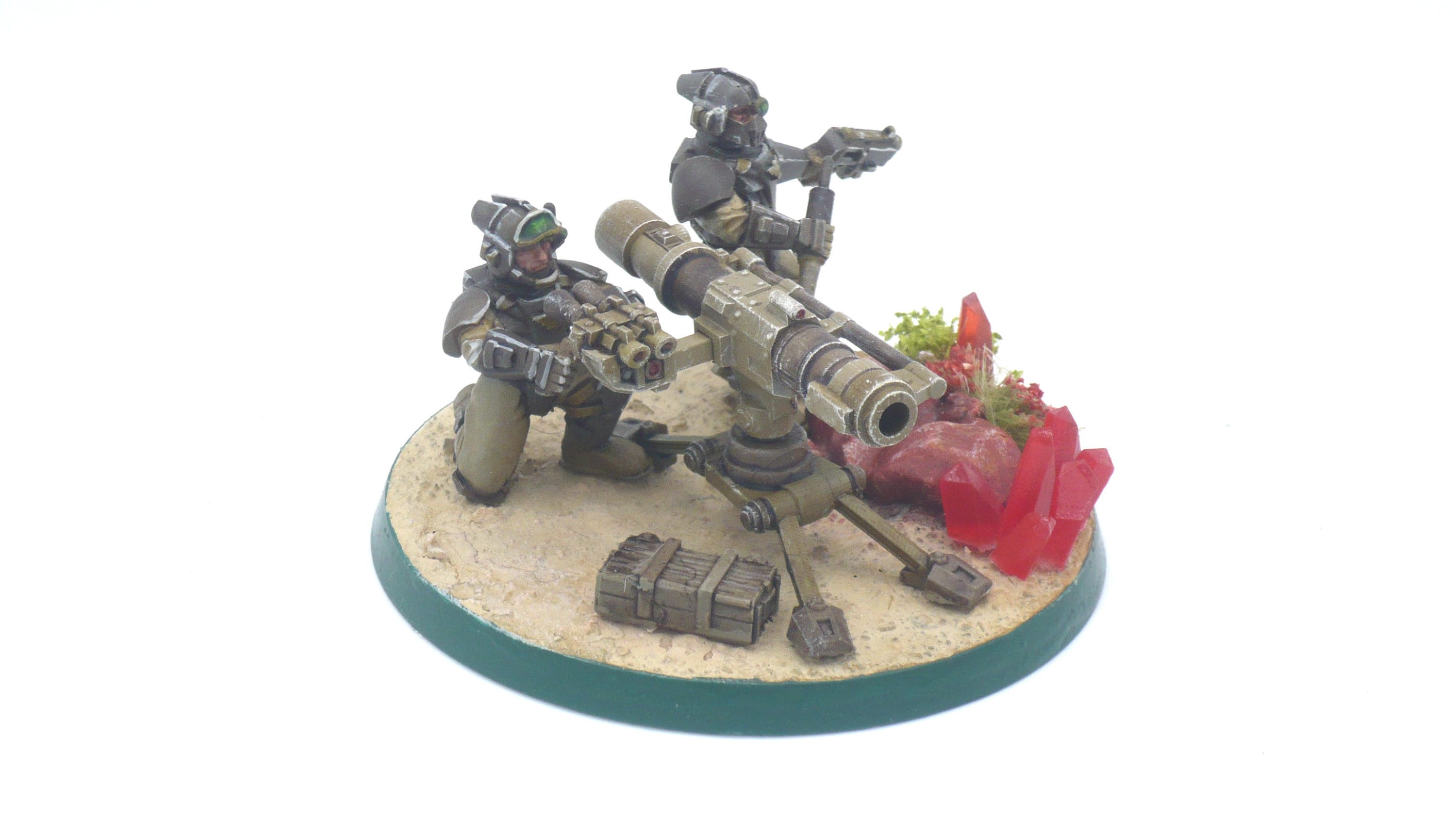 Imperial Army - Lanscannon, Heavy Support Weapons, infantry, post apocalyptic empire, modular miniatures usable for tabletop wargame.
