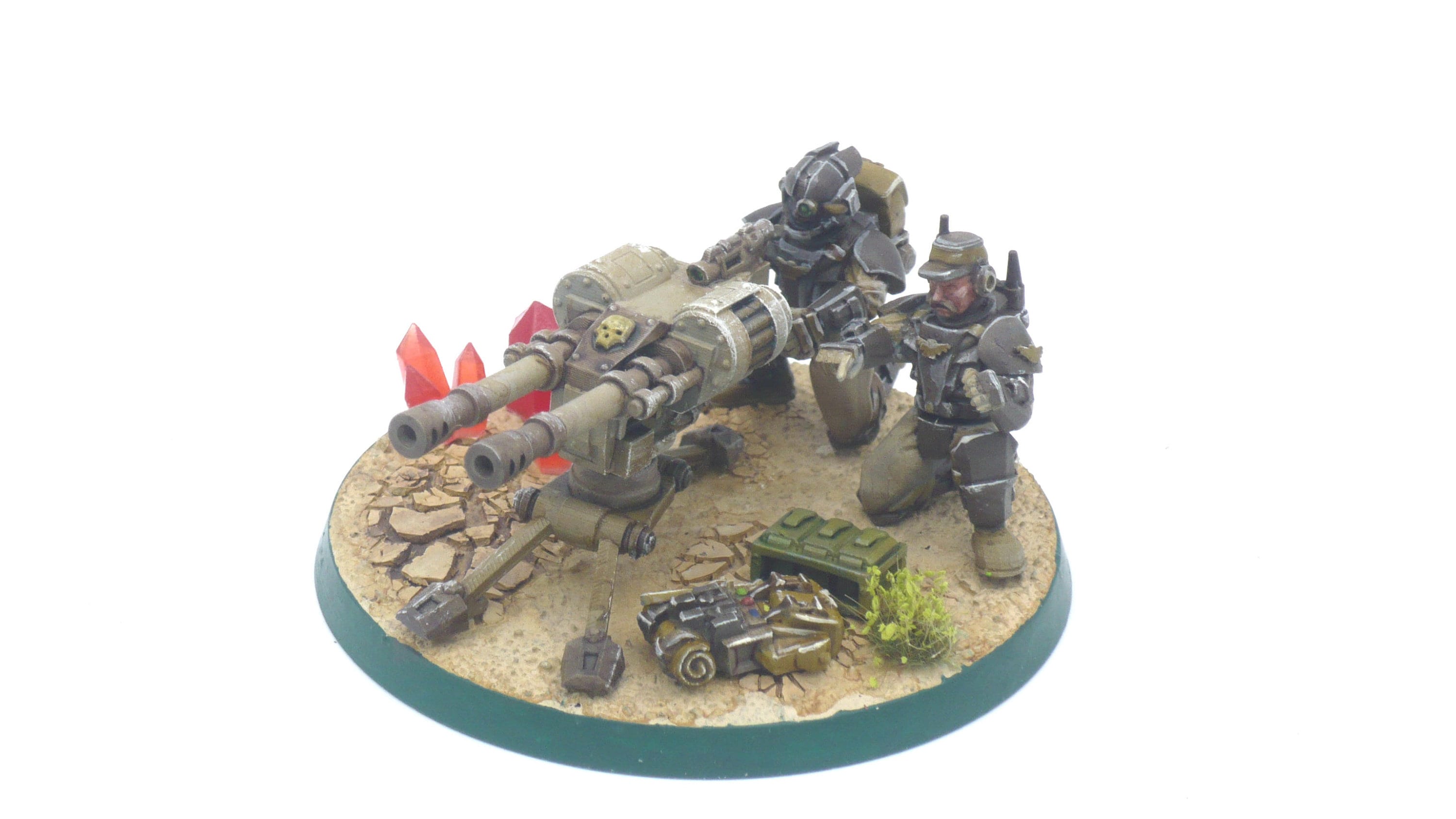 Imperial Army - Mortar Team, Heavy Support Weapons, infantry, post apocalyptic empire, modular miniatures usable for tabletop wargame.