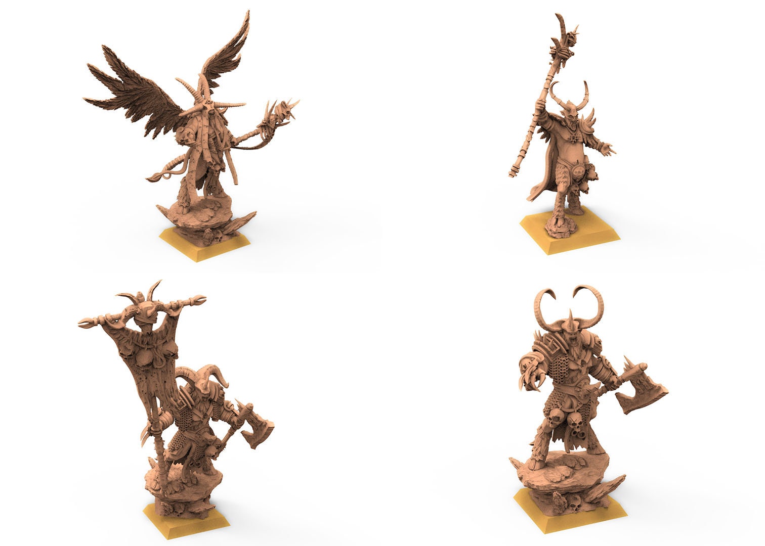 Beastmen - Chamans Beastmen warriors of Chaos