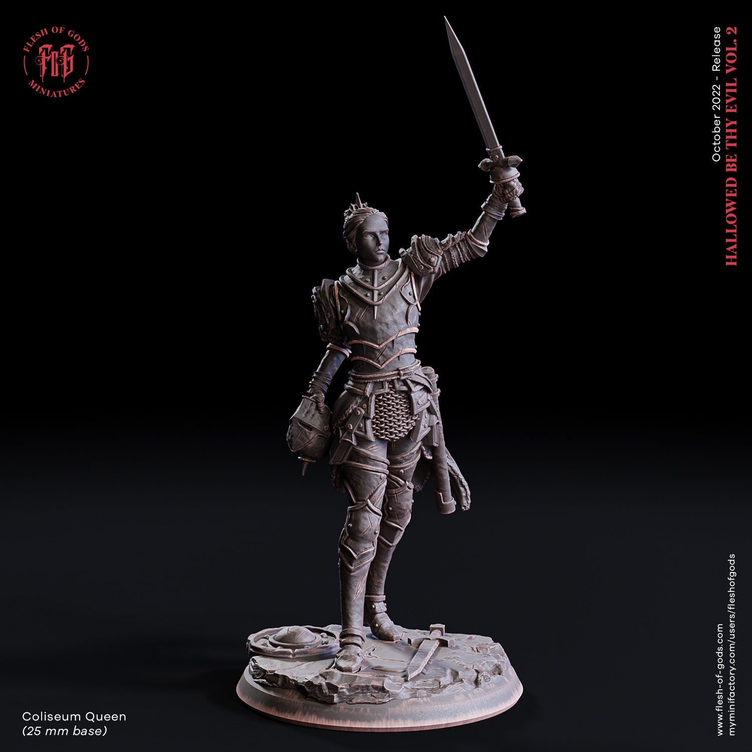 Humans - Coliseum Queen, for Wargames, Pathfinder, Dungeons & Dragons and other TTRPG.