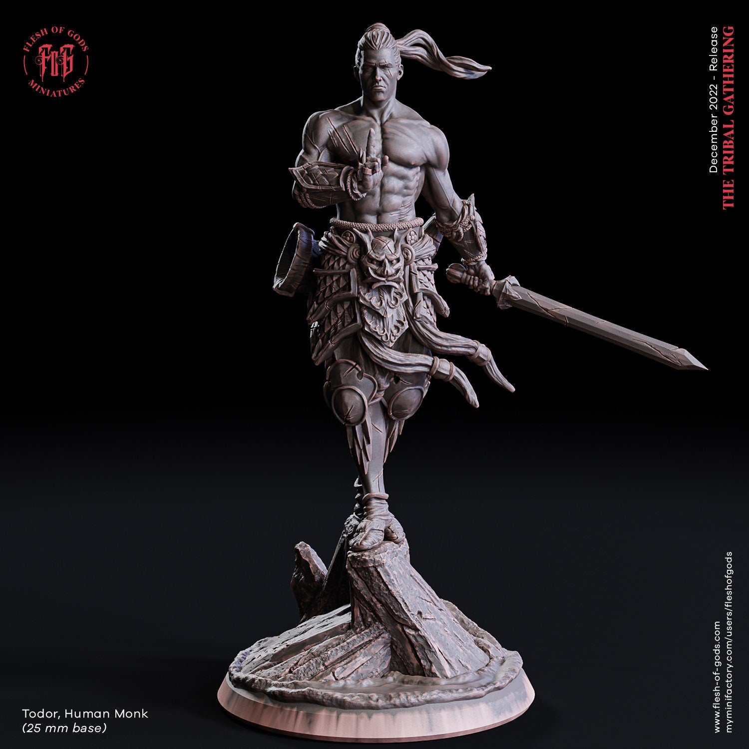 Humans - Todor, Human Monk, for Wargames, Pathfinder, Dungeons & Dragons and other TTRPG.