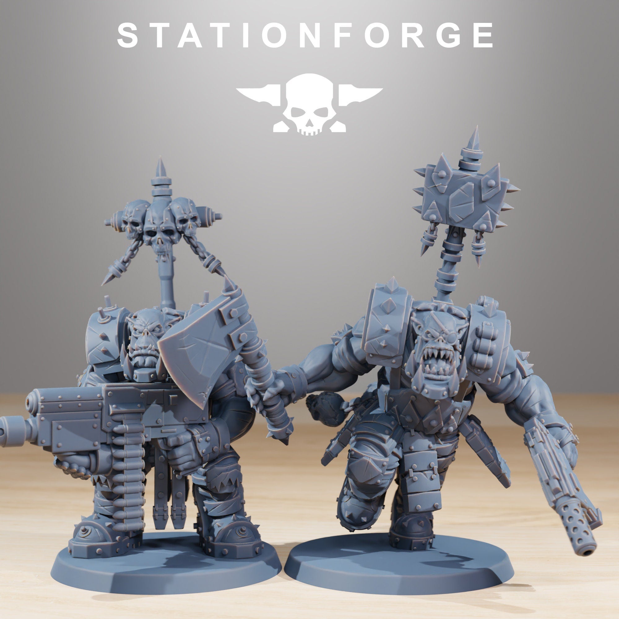 Green Skin - Orkaz SkullKrushers, post apocalyptic empire, usable for tabletop wargame.