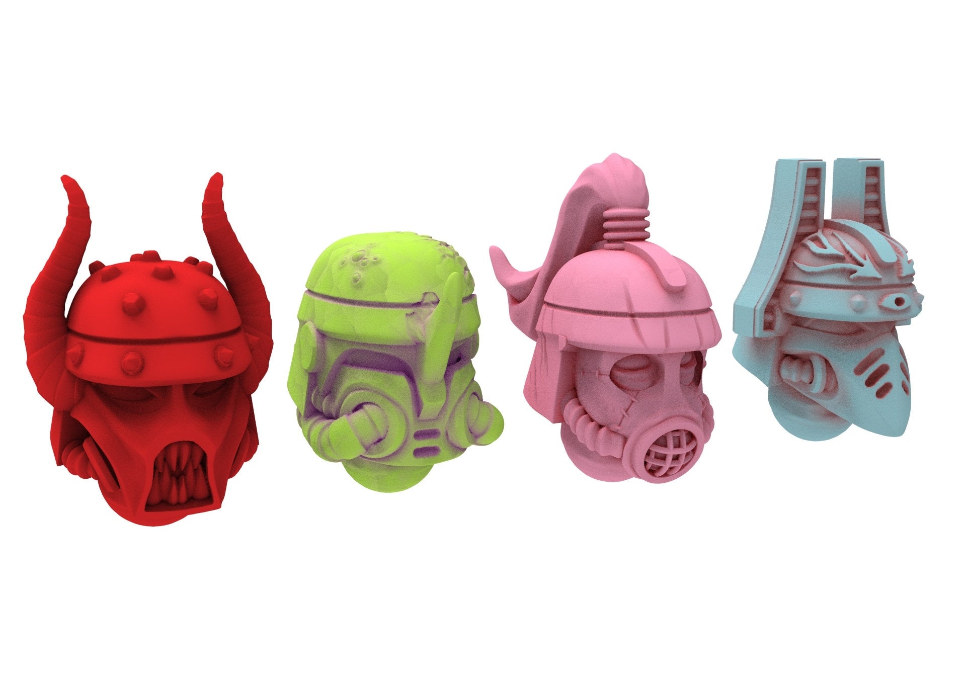 Harbingers of darkness -  Heretic Cultist x60 Heads Helmets Bits - Siege of Vos-Phorax, Quartermaster3D wargame modular miniatures