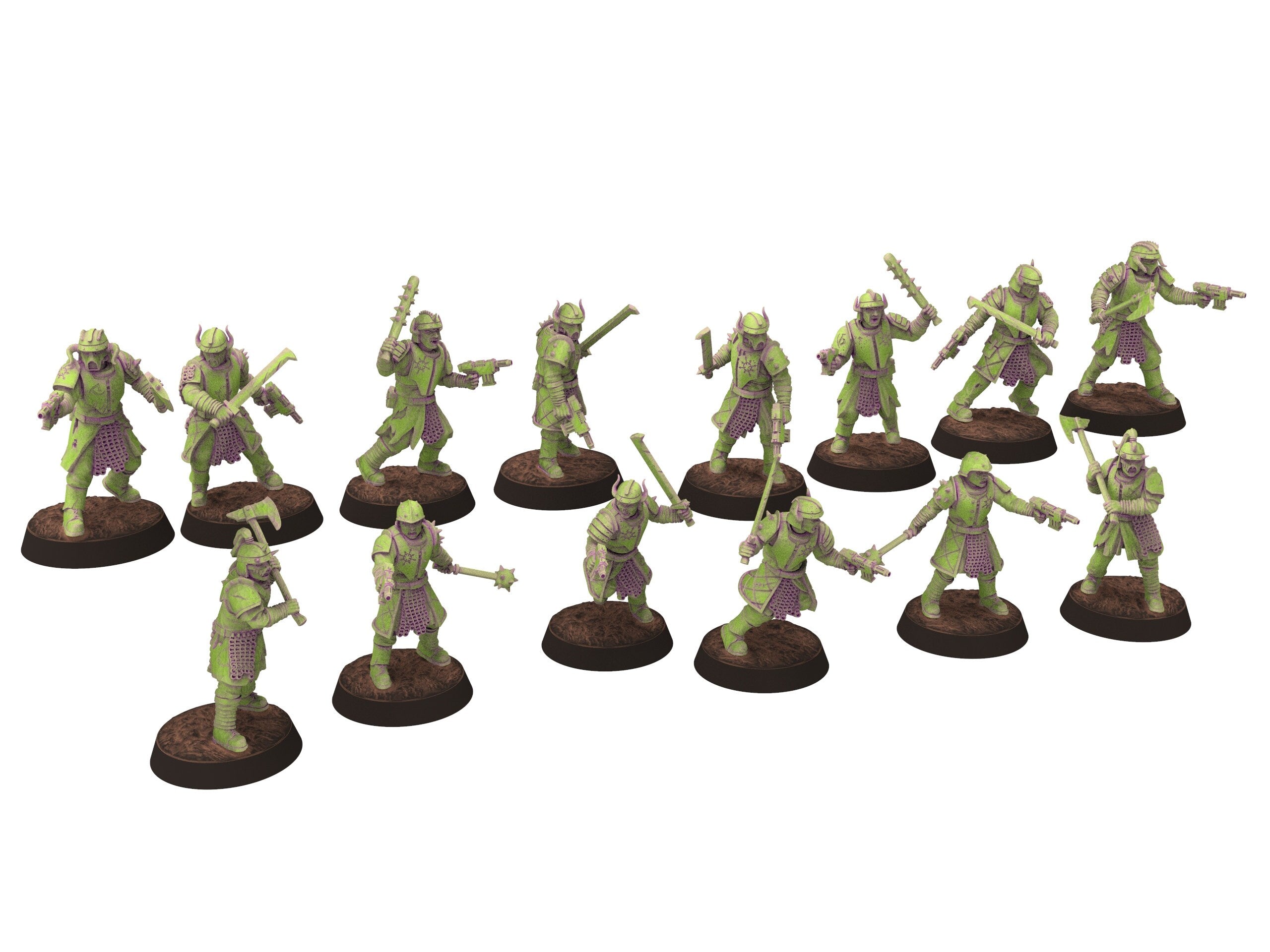 Harbingers of darkness -  Heretic Cultist x60 Heads Helmets Bits - Siege of Vos-Phorax, Quartermaster3D wargame modular miniatures