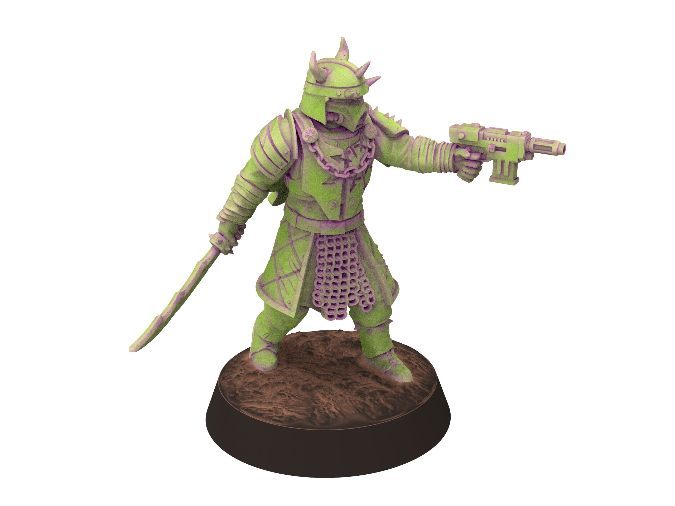 Harbingers of darkness -  Officer Commissioner V5 Heretic Cultist of Chaos - Siege of Vos-Phorax, Quartermaster3D wargame modular miniatures