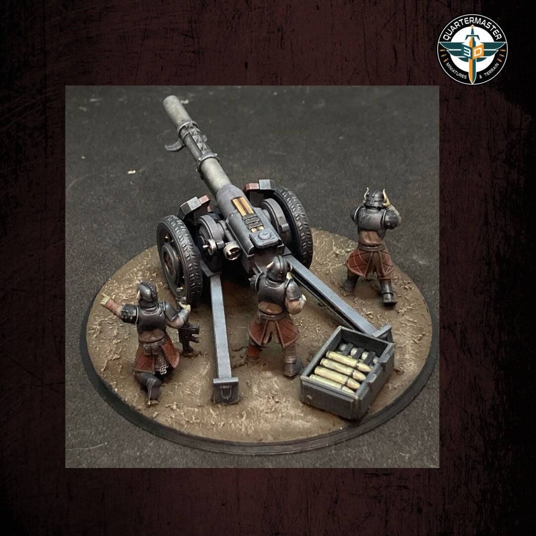 Harbingers of darkness -  Heretic Cultist Heavy Canon - Artillery - Siege of Vos-Phorax, Quartermaster3D wargame modular miniatures