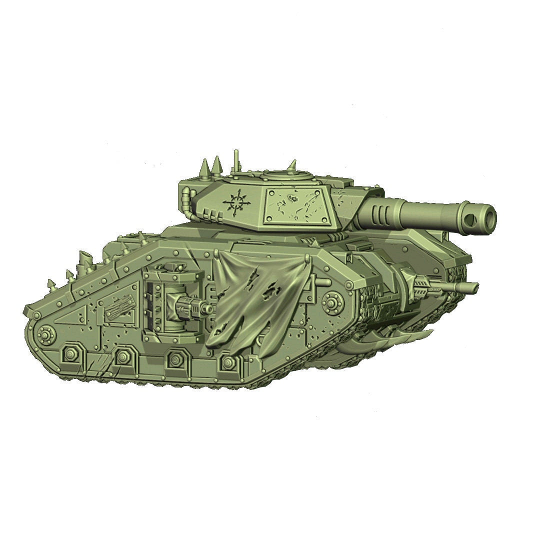 Harbingers of darkness -  Ogre MBT Main Battle Tank - Heretic Renegade - Siege of Vos-Phorax, Quartermaster3D wargame modular miniatures