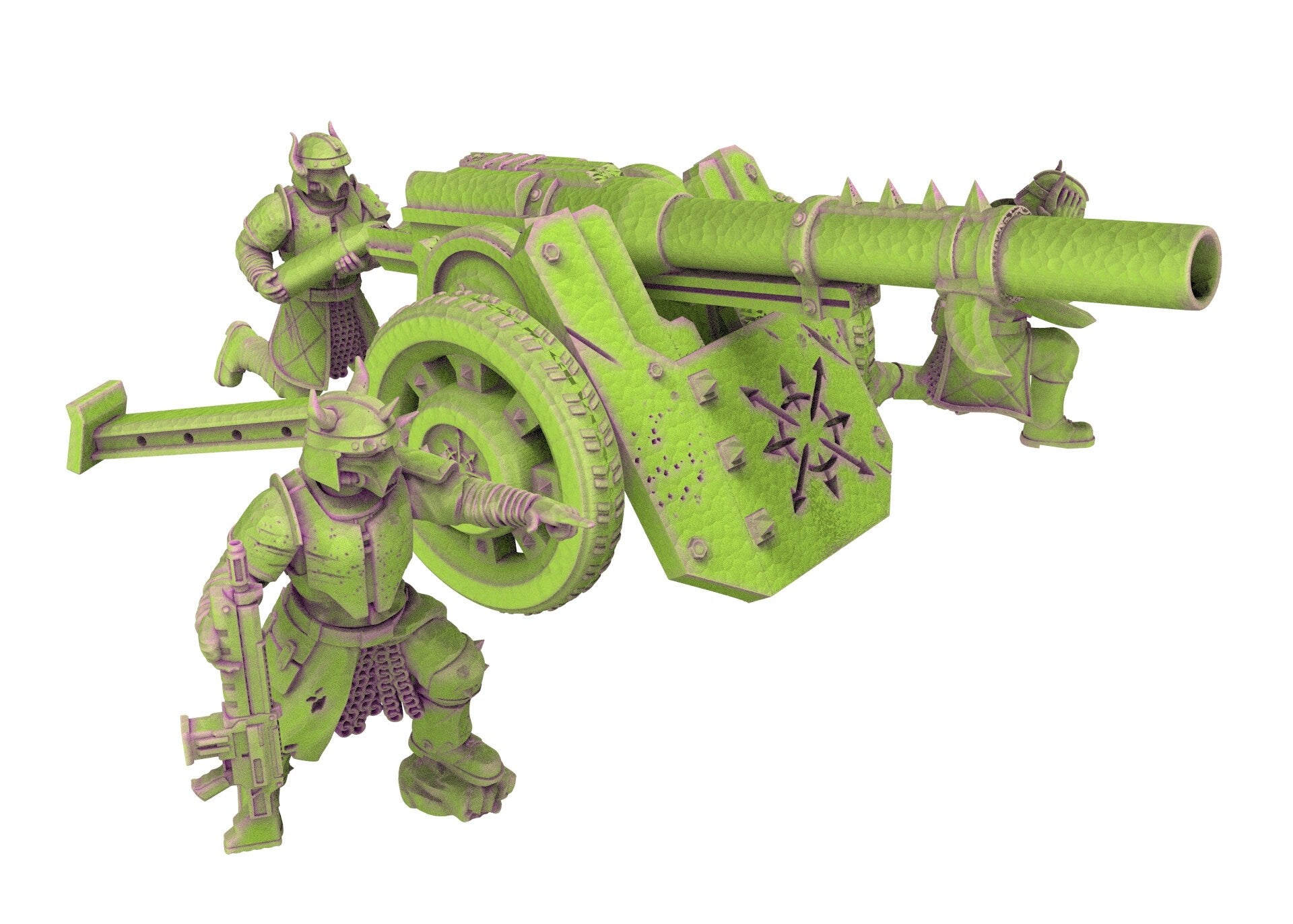 Harbingers of darkness -  Heretic Cultist Heavy Canon - Artillery - Siege of Vos-Phorax, Quartermaster3D wargame modular miniatures