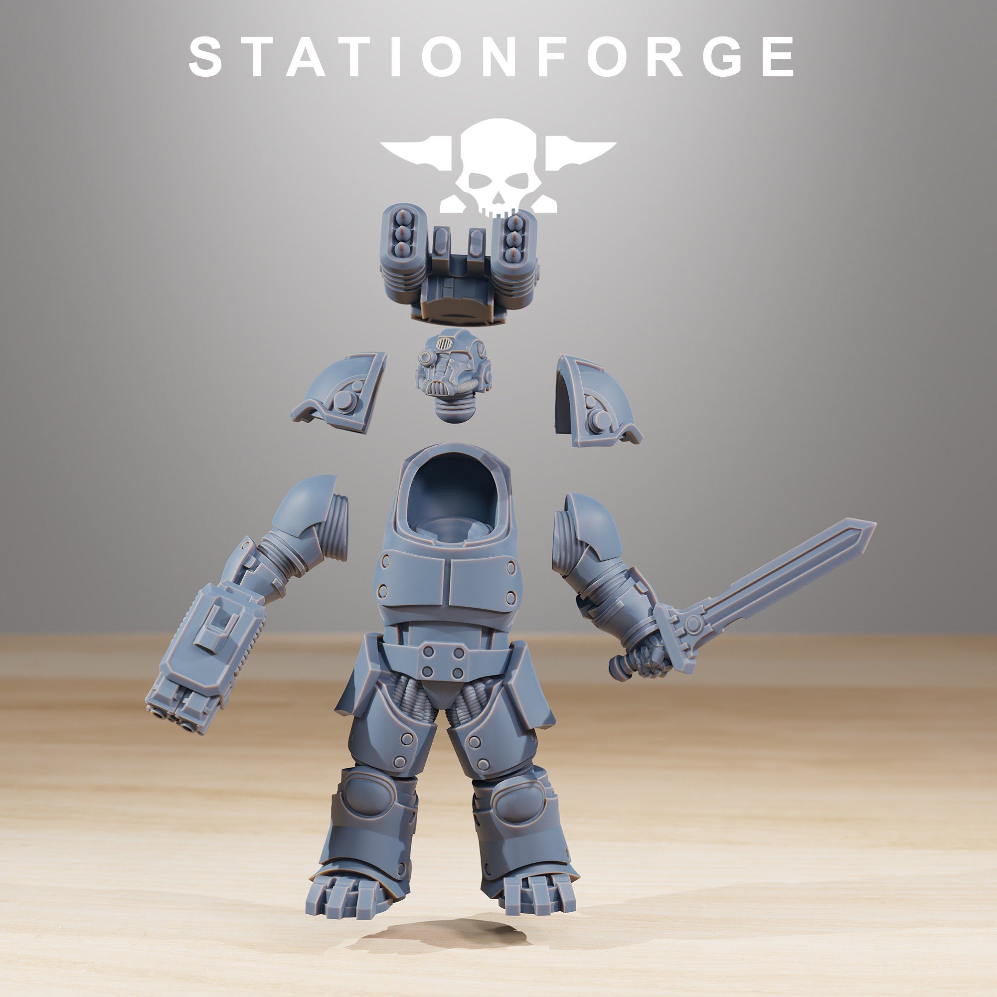 Socratis - Vanguard, mechanized infantry, post apocalyptic empire, usable for tabletop wargame.