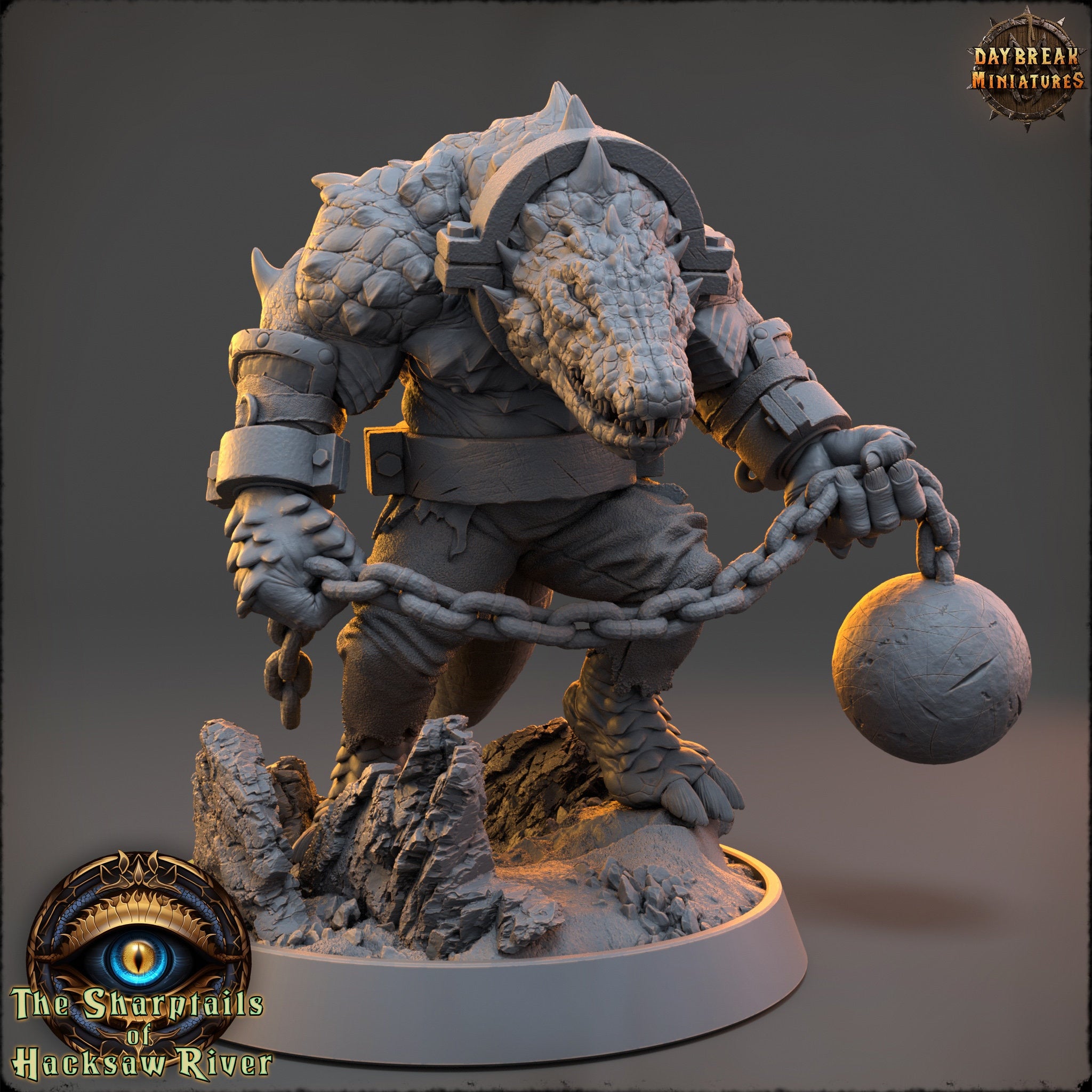 Crocodile warriors - Oneton Hooper - The Sharptails of Hacksaw River, daybreak miniatures, for Wargames, Pathfinder, Dungeons & Dragons