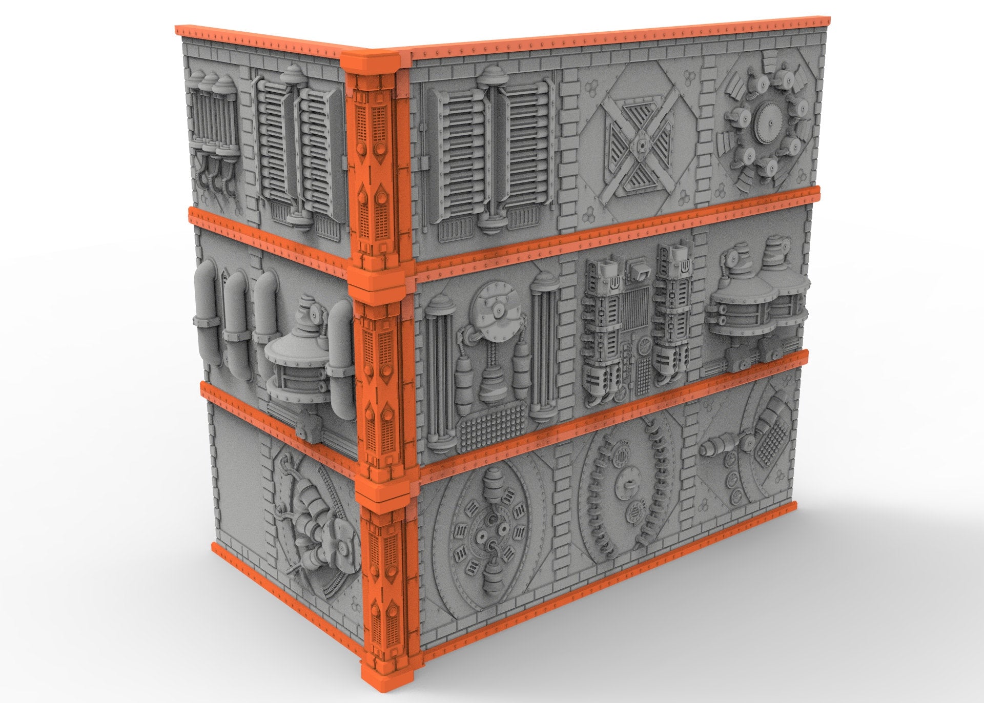 40k WTC 2 stored Ruins, Industrial steampunk imperial biome, building scenery terrain, for warmachine, infinity, wargame scifi...
