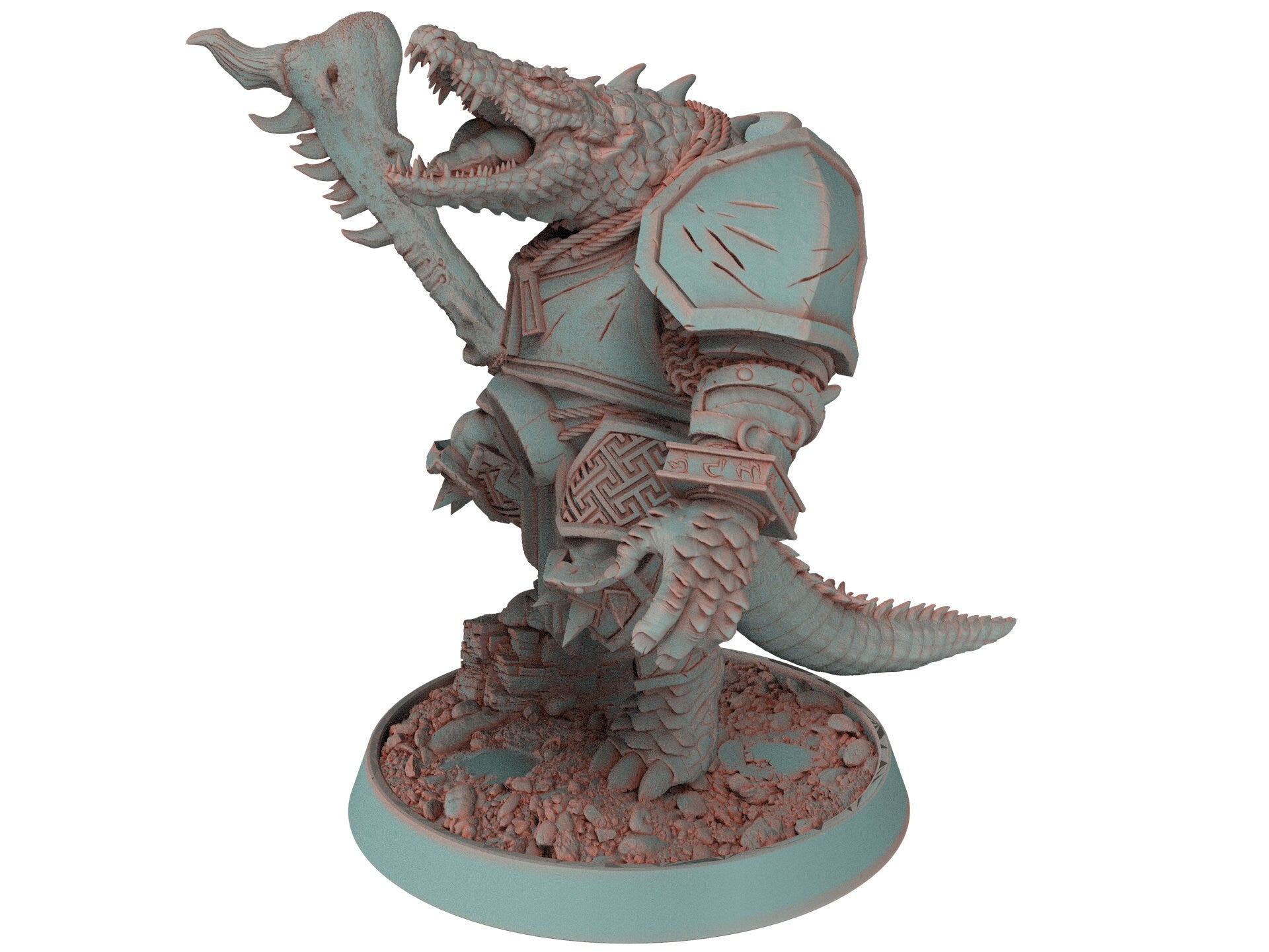 Crocodile warriors - Rodder Longsnout - The Sharptails of Hacksaw River, daybreak miniatures, for Wargames, Pathfinder, Dungeons & Dragons