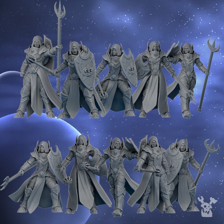 Battle Sister - Silver Guards Squad with mace, assassins, cult death, sorority, crusade battle