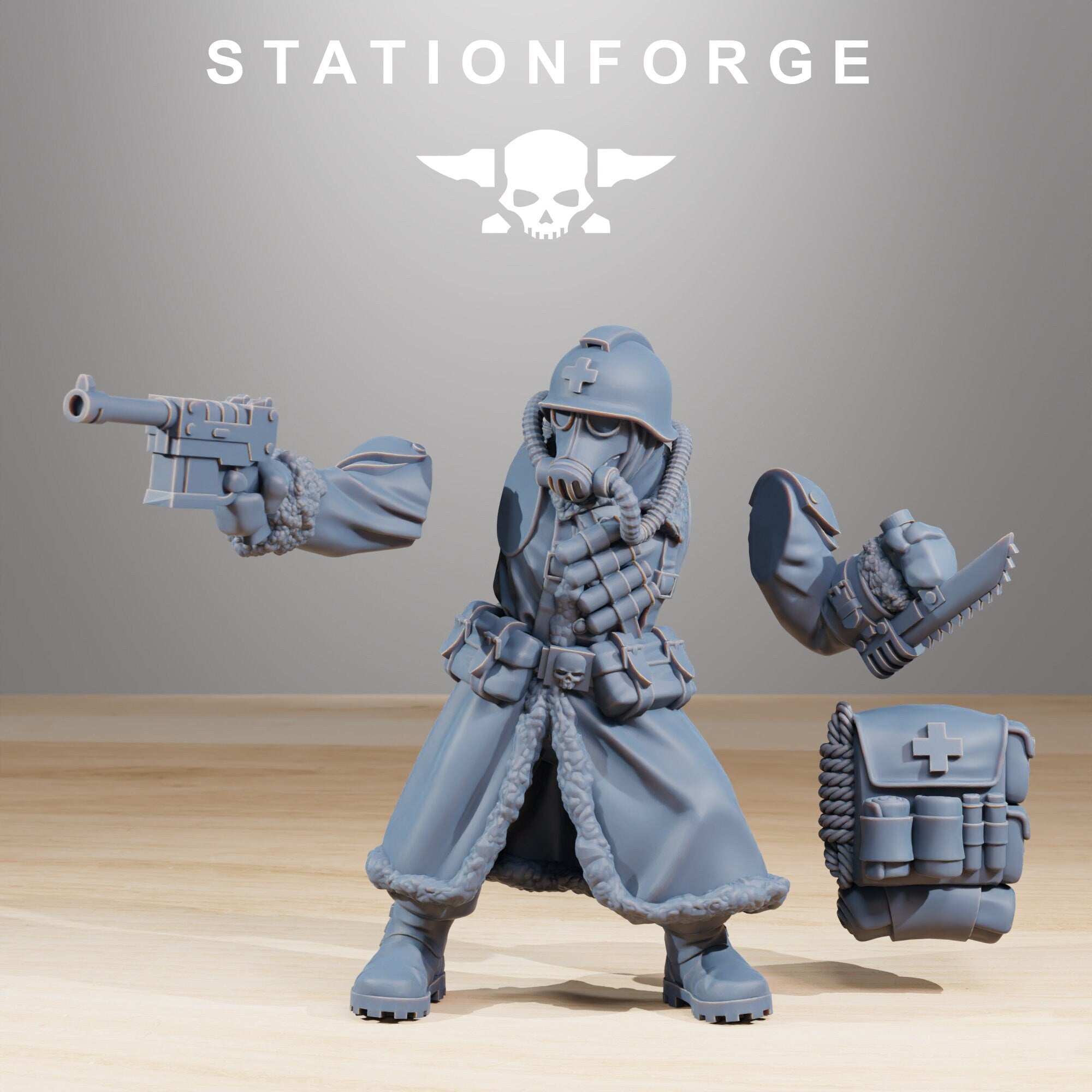 GrimGuard - Frostwatch, mechanized infantry, post apocalyptic empire, usable for tabletop wargame.