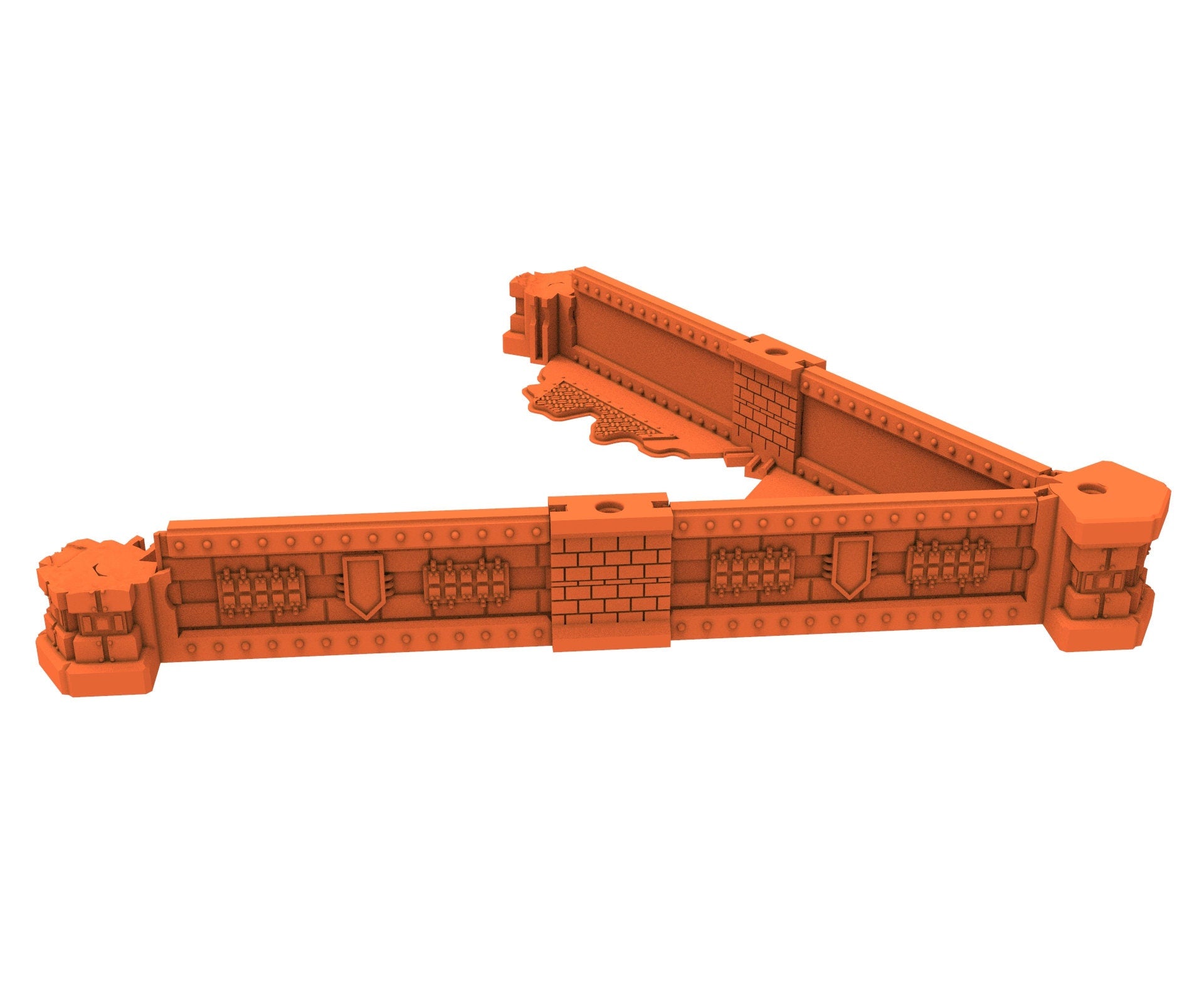 Industrial Ruined building printed in PLA and resin usable for warmachine, Damocles, One Page Rule, Firefight, infinity, scifi wargame...