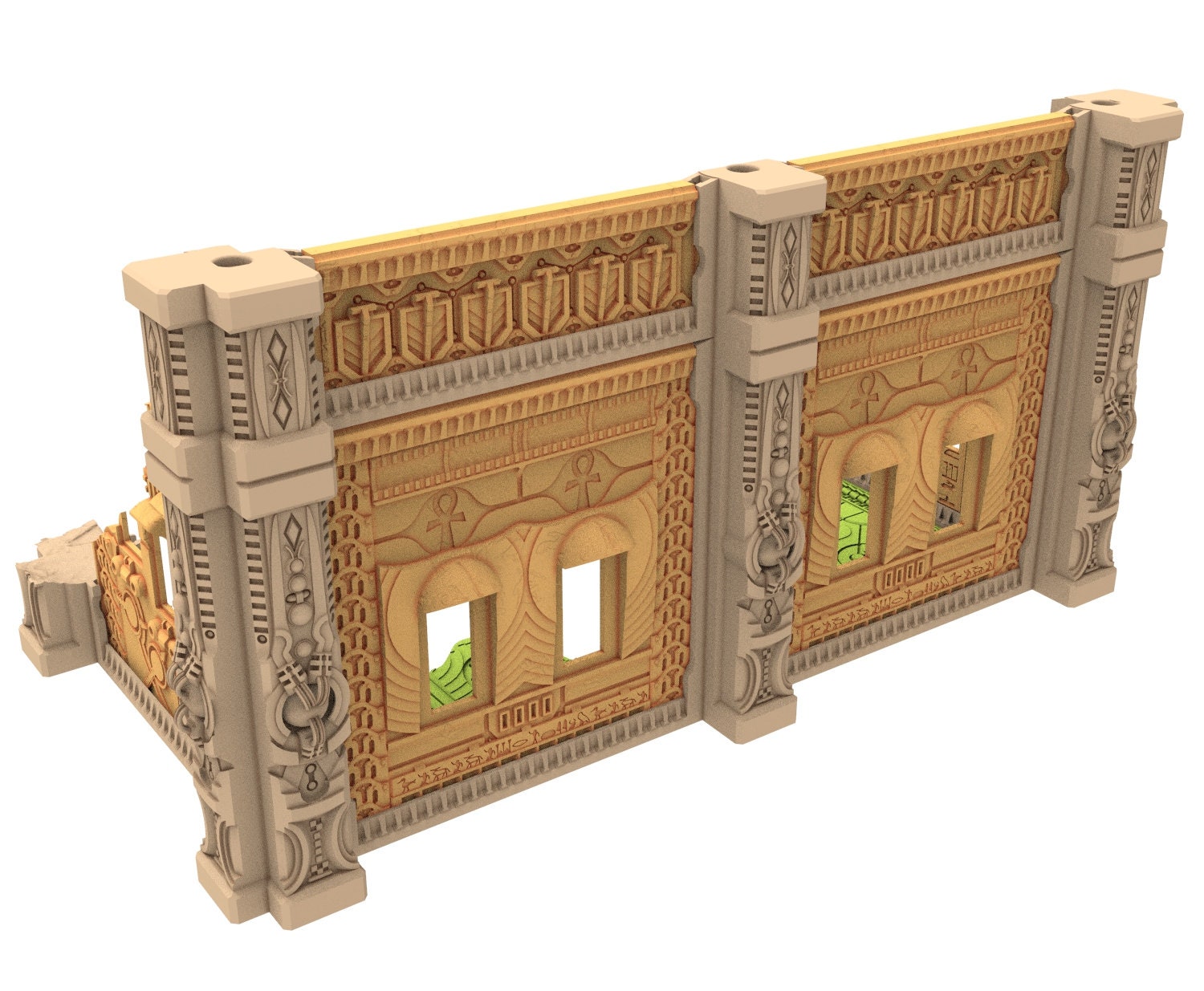 Cinan Haven Ruined building printed in PLA and resin usable for warmachine, Damocles, One Page Rule, Firefight, infinity, scifi wargame...