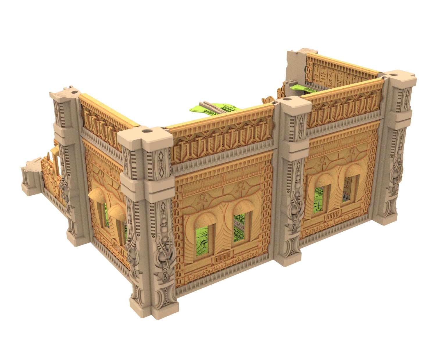 Cinan Haven Ruined building printed in PLA and resin usable for warmachine, Damocles, One Page Rule, Firefight, infinity, scifi wargame...