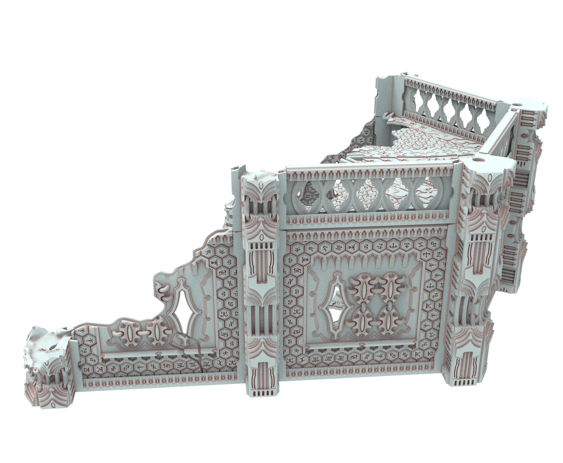 Dark city Ruined building elves eldar in PLA and resin usable for warmachine, Damocles, One Page Rule, Firefight, infinity, scifi wargame...