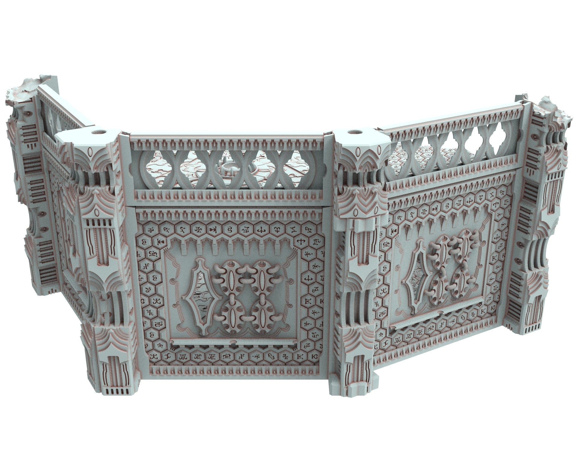 Dark city Ruined building elves eldar in PLA and resin usable for warmachine, Damocles, One Page Rule, Firefight, infinity, scifi wargame...