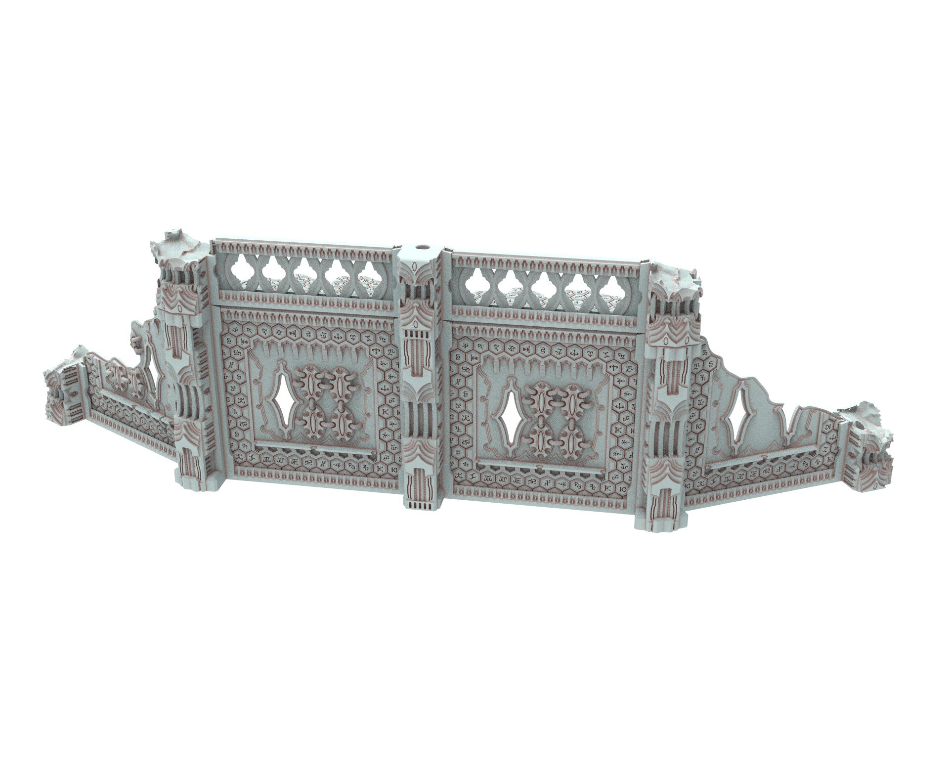 Dark city Ruined building elves eldar in PLA and resin usable for warmachine, Damocles, One Page Rule, Firefight, infinity, scifi wargame...