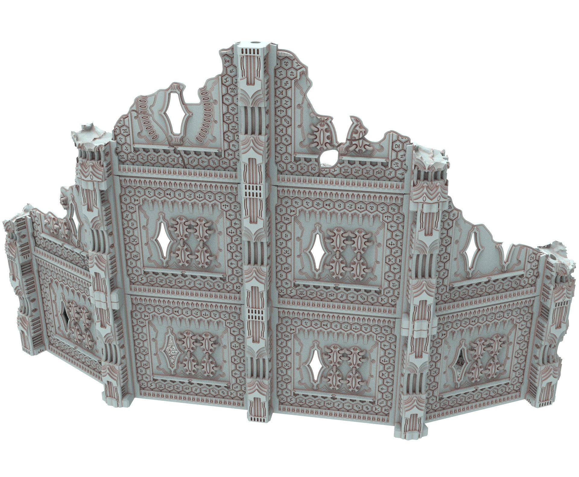 Dark city Ruined building elves eldar in PLA and resin usable for warmachine, Damocles, One Page Rule, Firefight, infinity, scifi wargame...