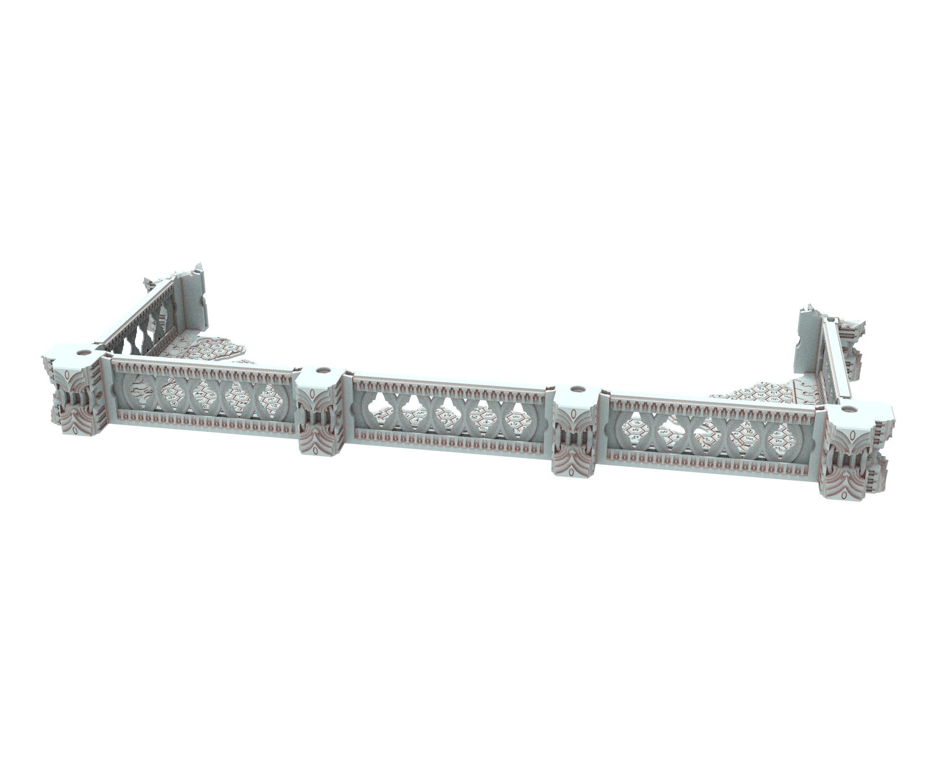 Dark city Ruined building elves eldar in PLA and resin usable for warmachine, Damocles, One Page Rule, Firefight, infinity, scifi wargame...