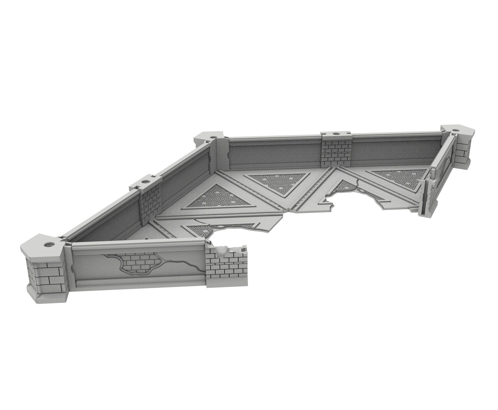 Civilian Ruined building printed in PLA and resin usable for warmachine, Damocles, One Page Rule, Firefight, infinity, scifi wargame...