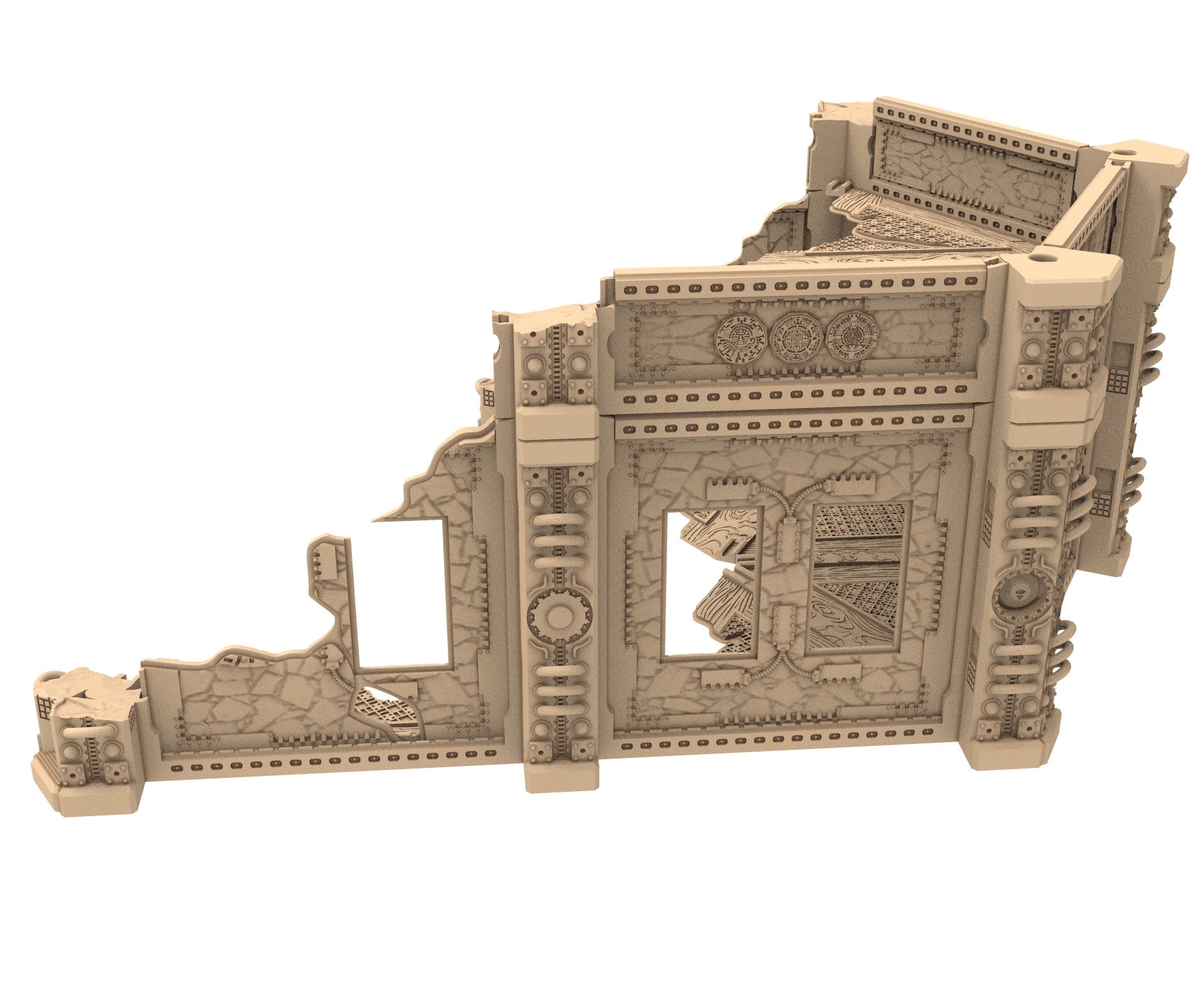 Commercial Outpost Latino Ruined building in PLA and resin for warmachine, Damocles, One Page Rule, Firefight, infinity, scifi wargame...