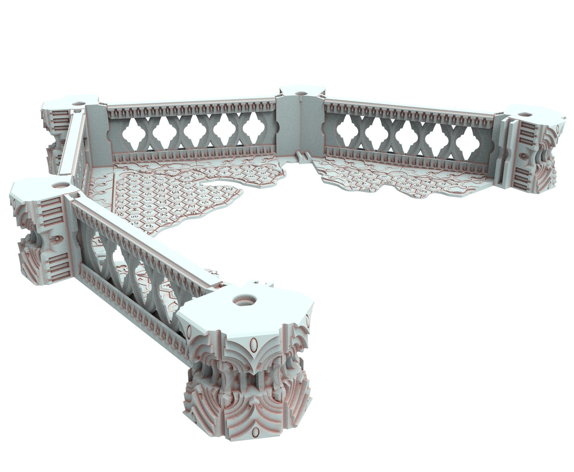 Dark city Ruined building elves eldar in PLA and resin usable for warmachine, Damocles, One Page Rule, Firefight, infinity, scifi wargame...