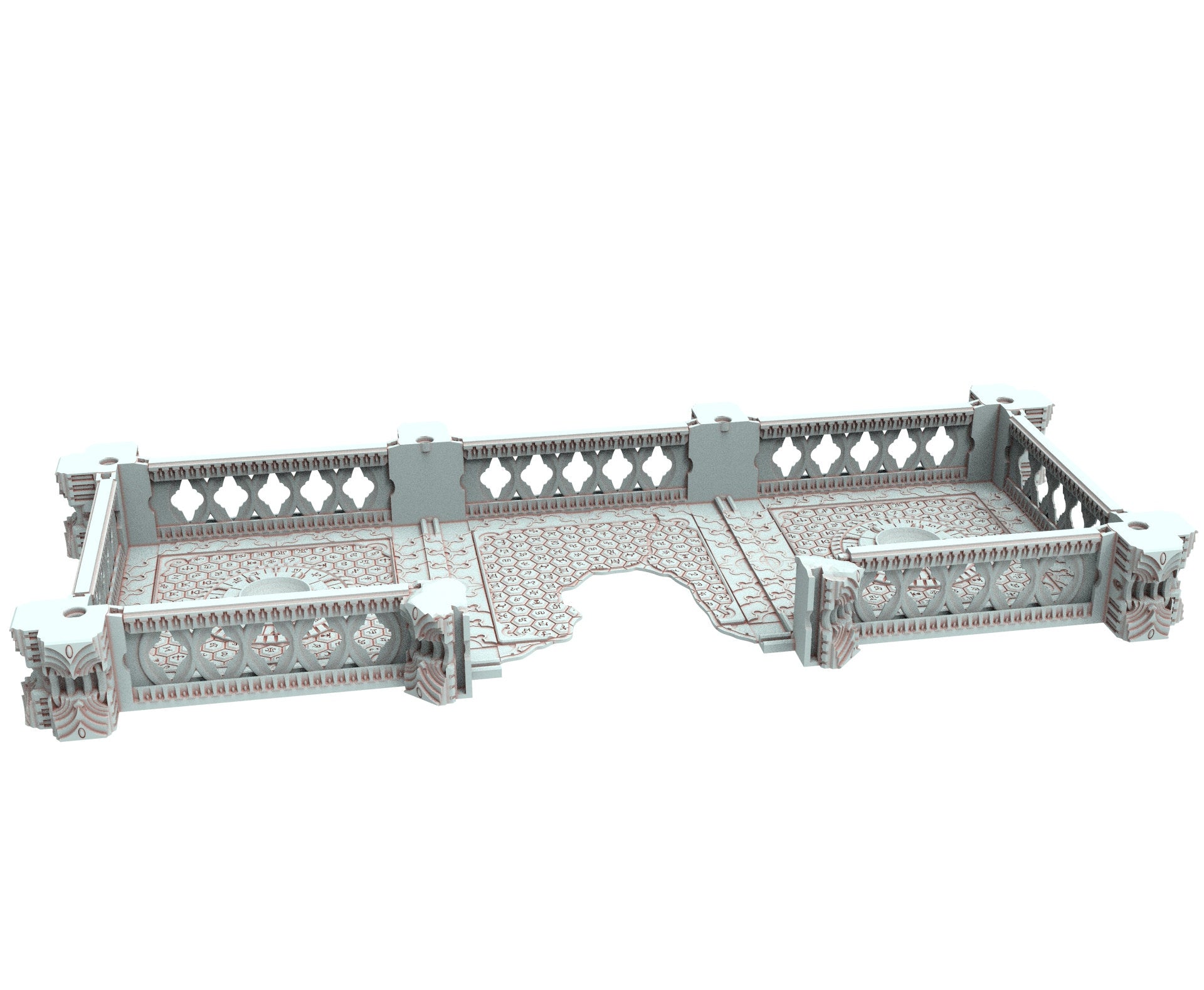 Dark city Ruined building elves eldar in PLA and resin usable for warmachine, Damocles, One Page Rule, Firefight, infinity, scifi wargame...